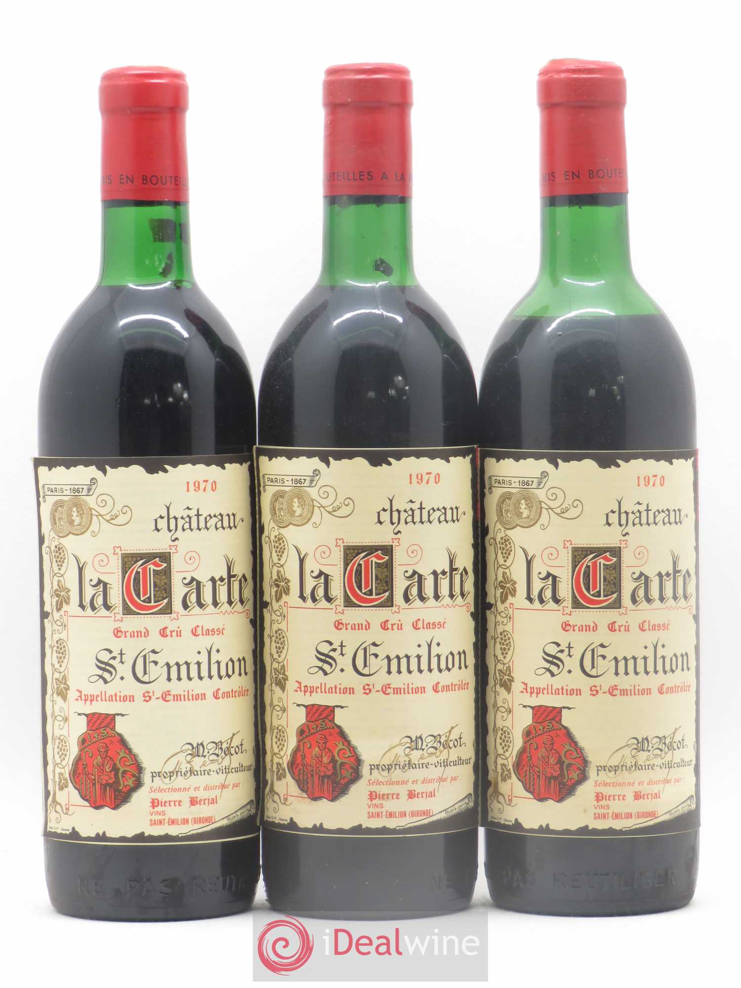 Saint-Émilion Grand Cru Château La Carte 1970 - Lot de 12 bouteilles - 4