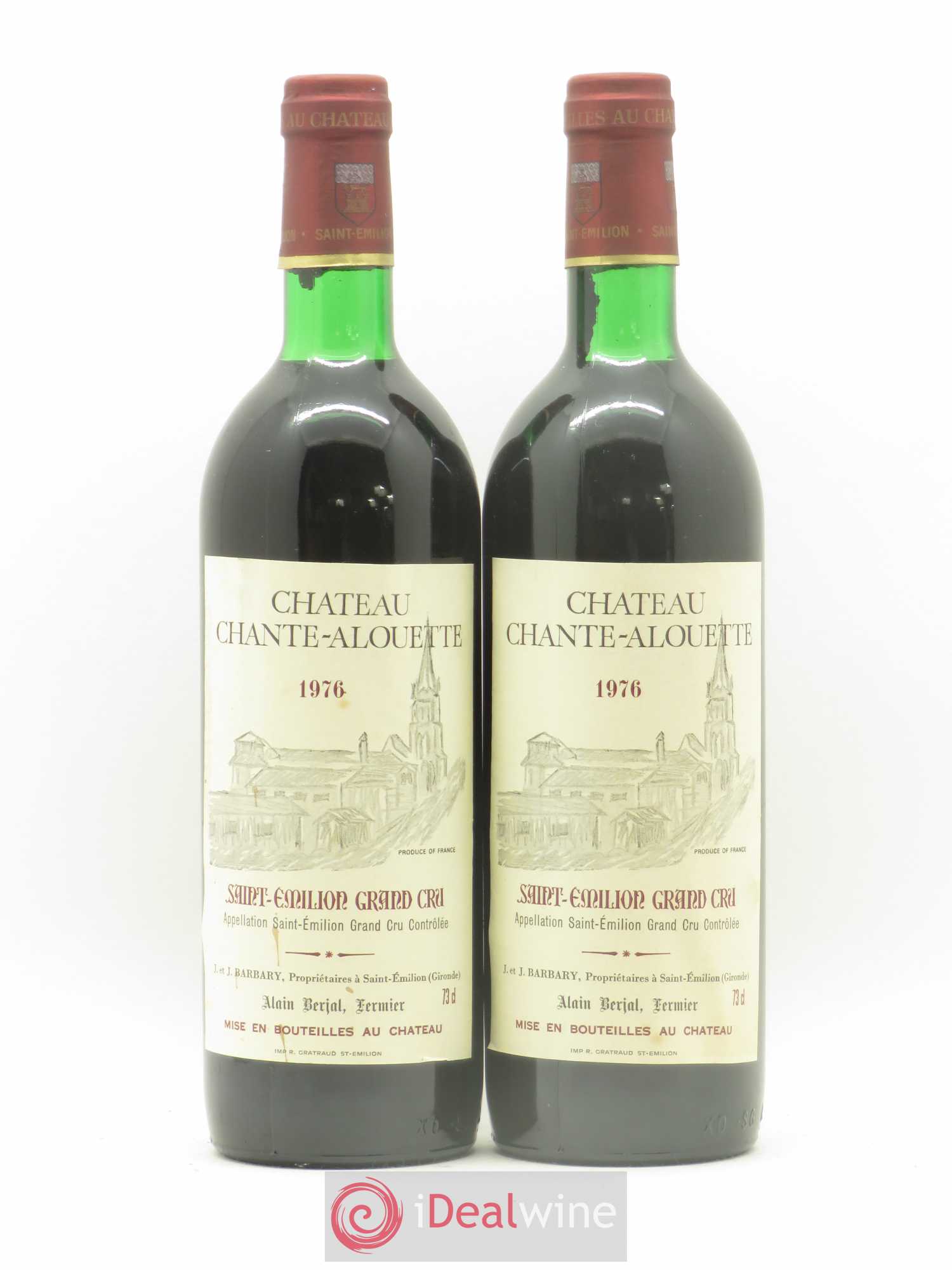 Saint-Émilion Grand Cru Château Chante Alouette 1976 - Lot de 2 bouteilles - 0