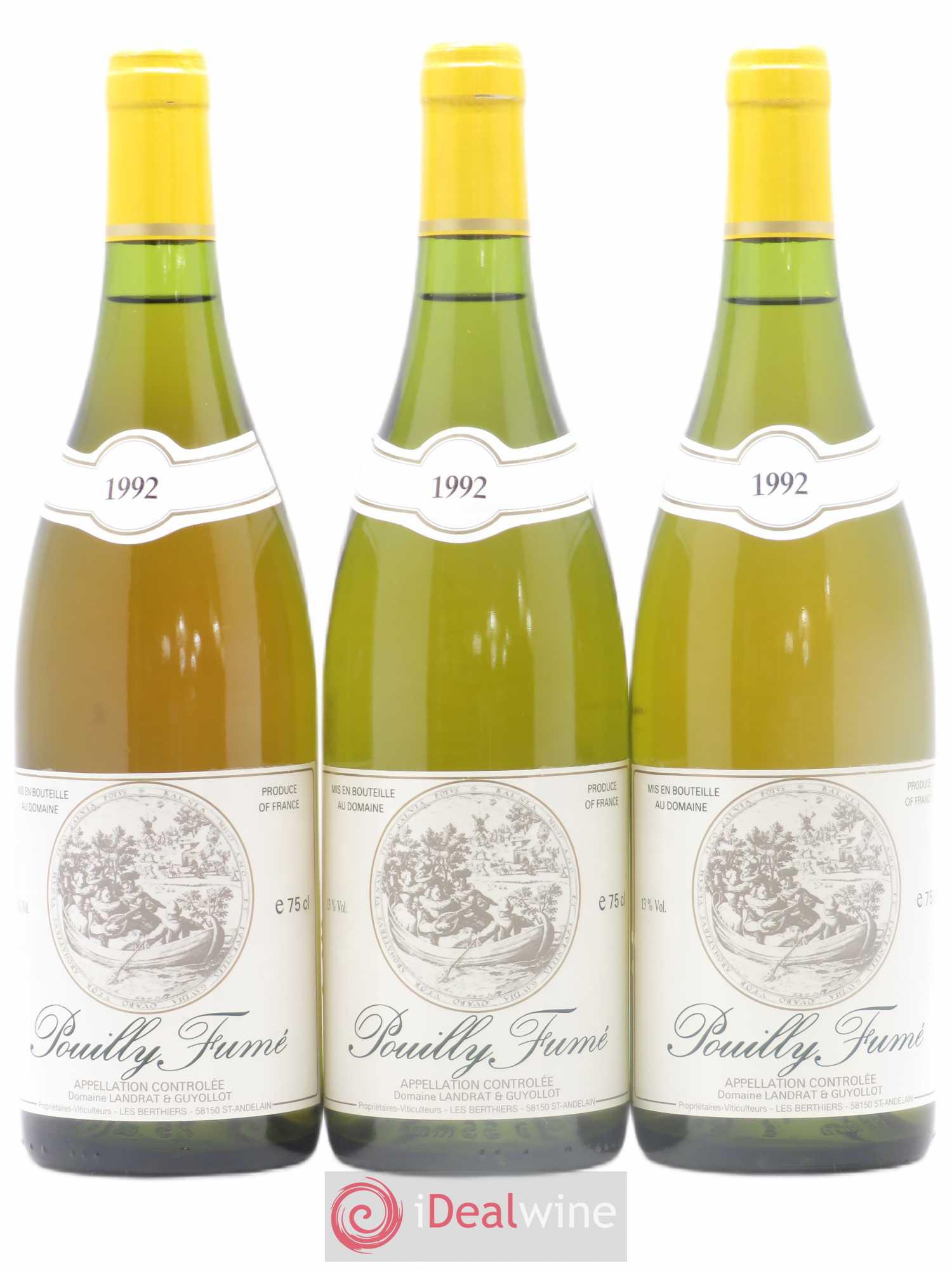 Pouilly-Fumé Domaine Landrat et Guyollot 1992 - Posten von 3 Flaschen - 0