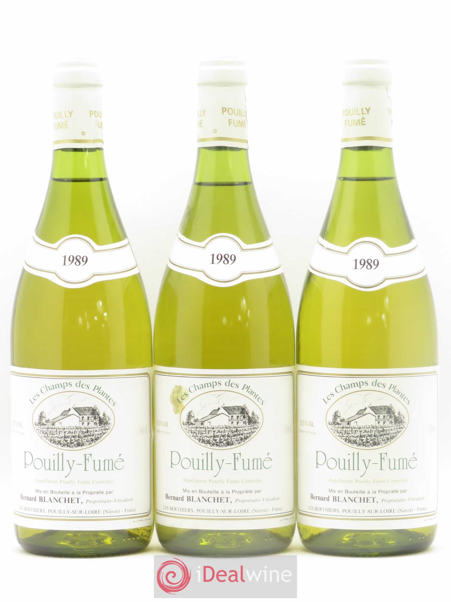 Pouilly-Fumé Les Champs des Plantes Bernard Blanchet 1989 - Posten von 3 Flaschen - 0