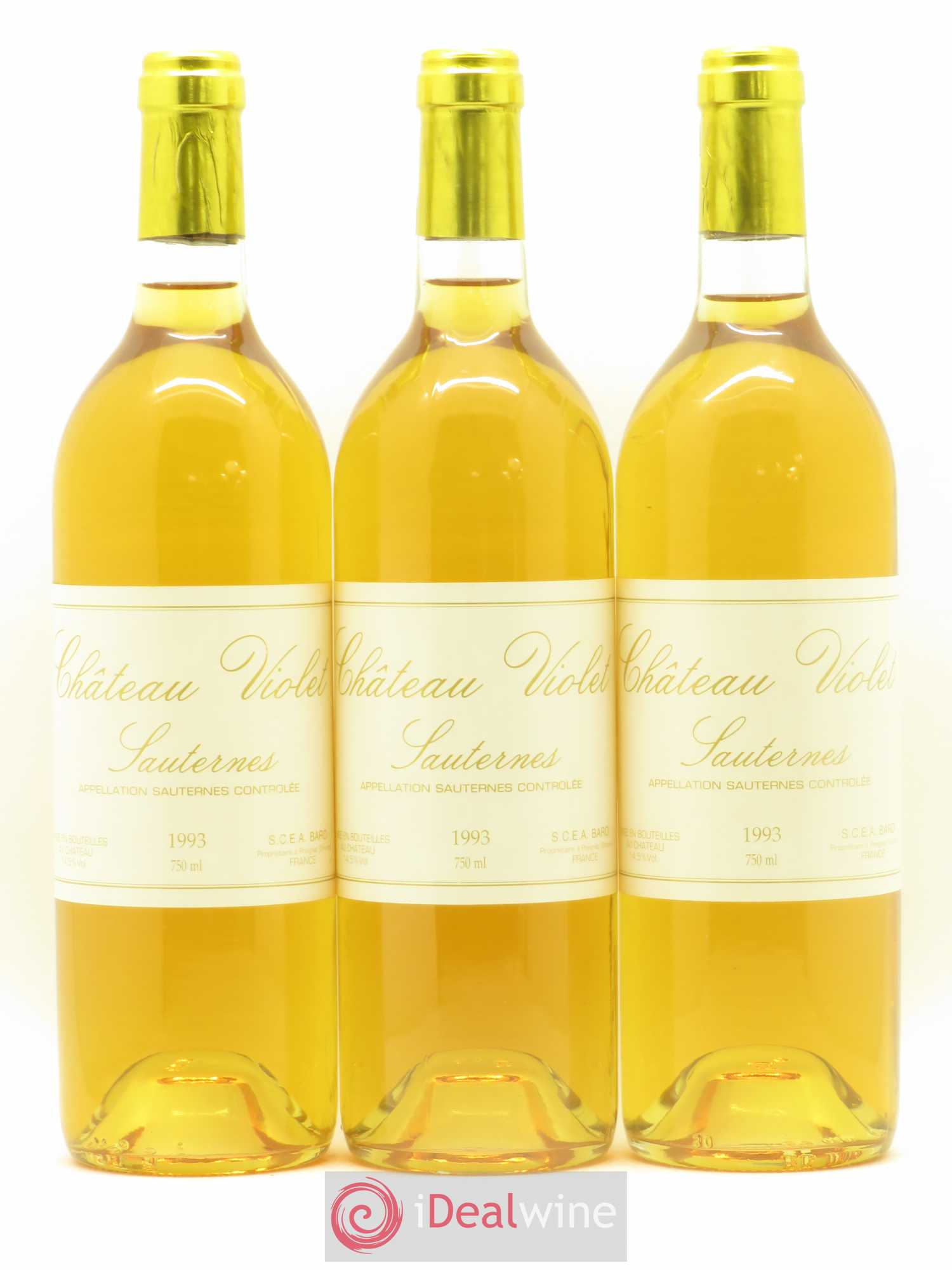 Sauternes Château Violet 1993 - Lotto di 3 bottiglie - 0
