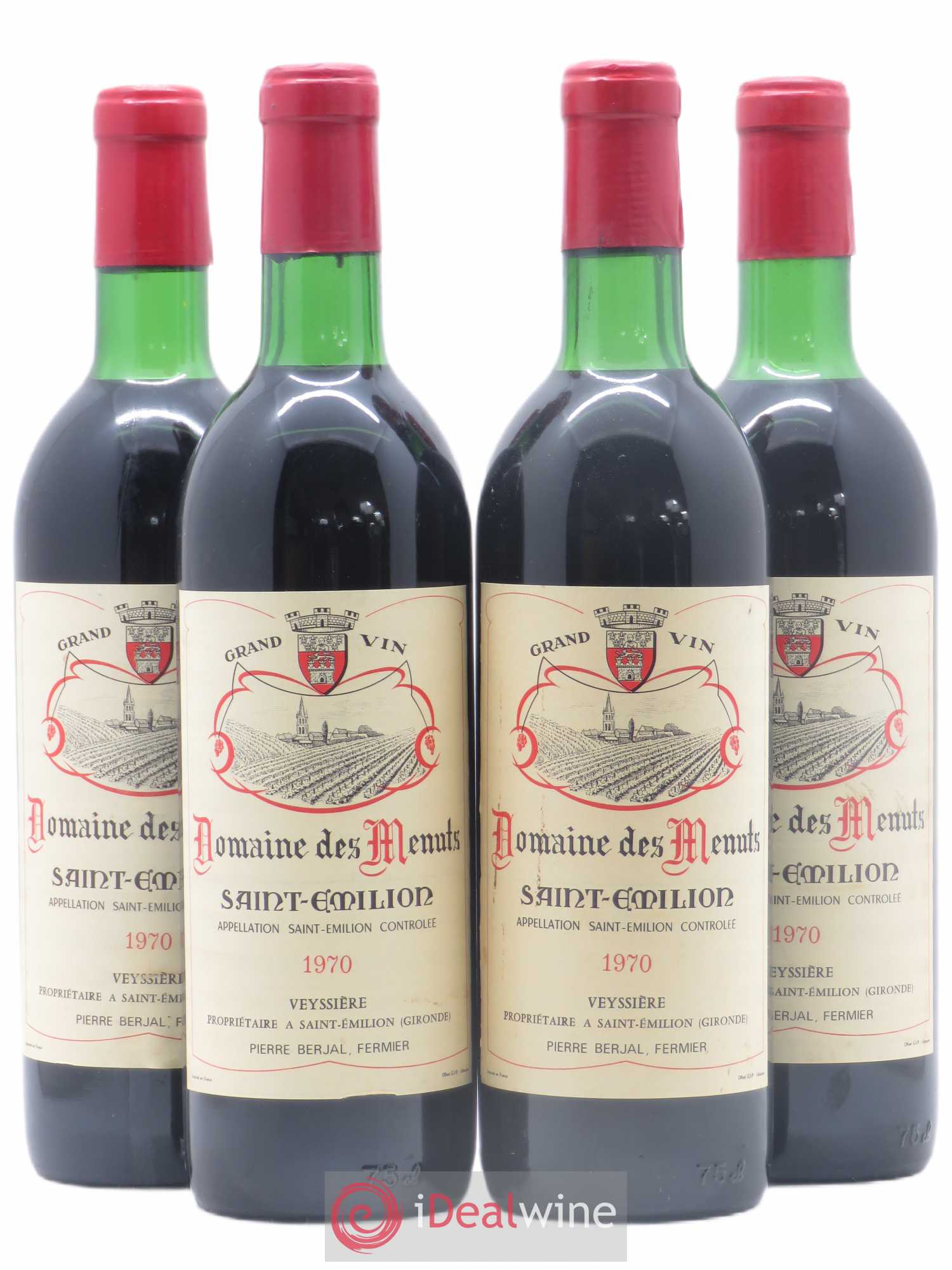 Saint-Émilion Domaine des Menuts 1970 - Posten von 4 Flaschen - 0