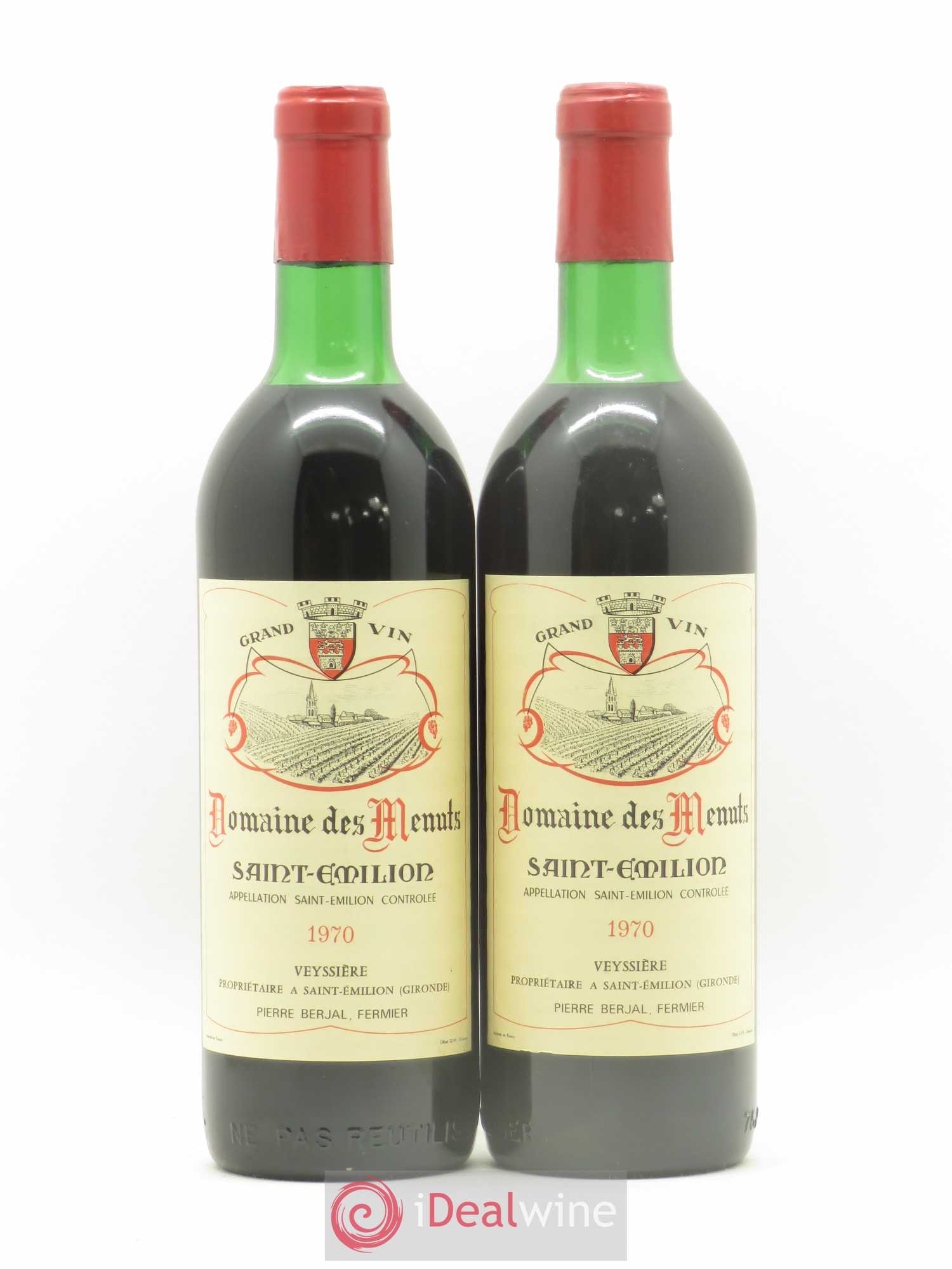 Saint-Émilion Domaine des Menuts 1970 - Posten von 2 Flaschen - 0