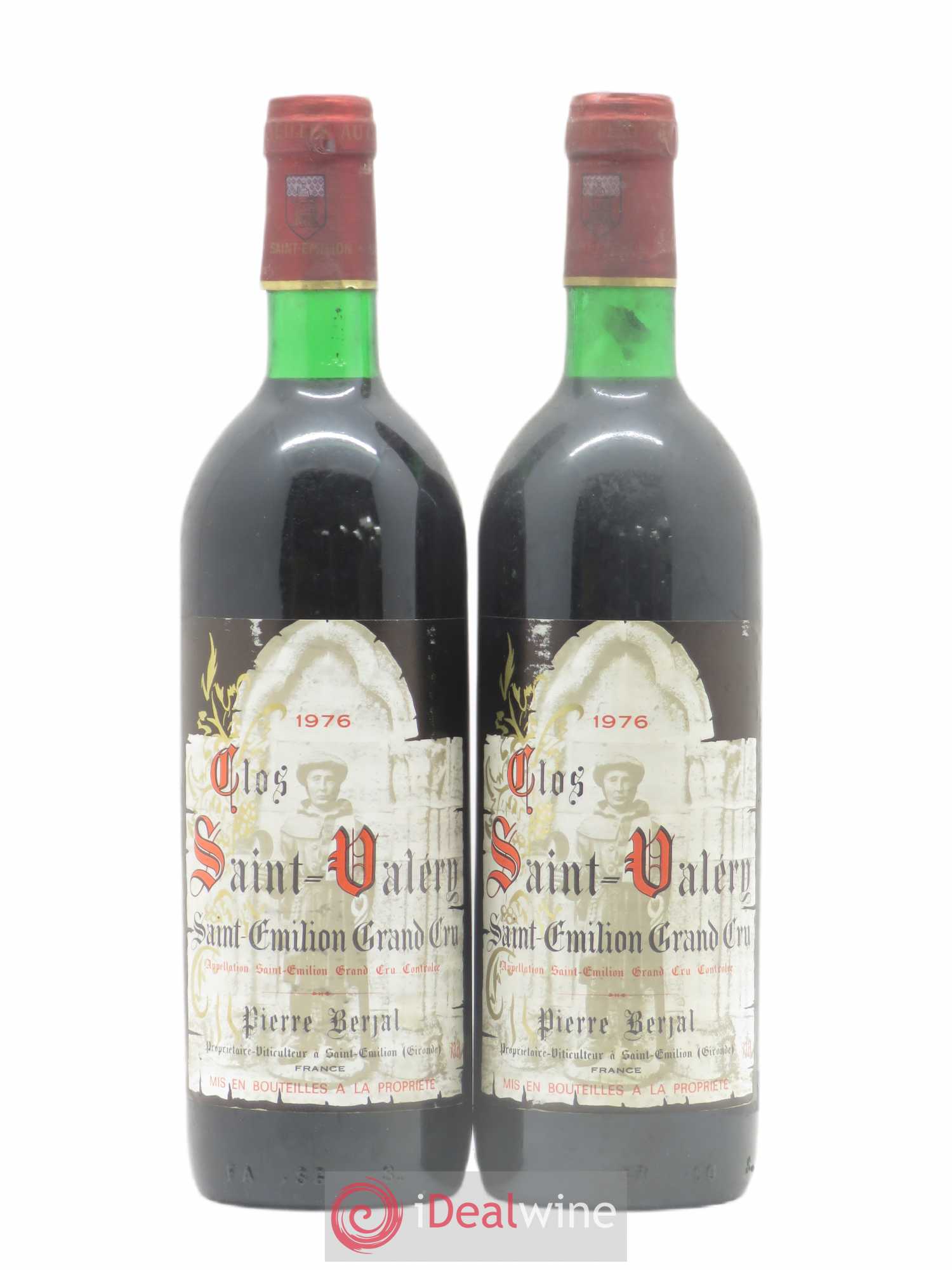 Saint-Émilion Grand Cru Clos Saint Valery 1976 - Lot de 2 bouteilles - 0