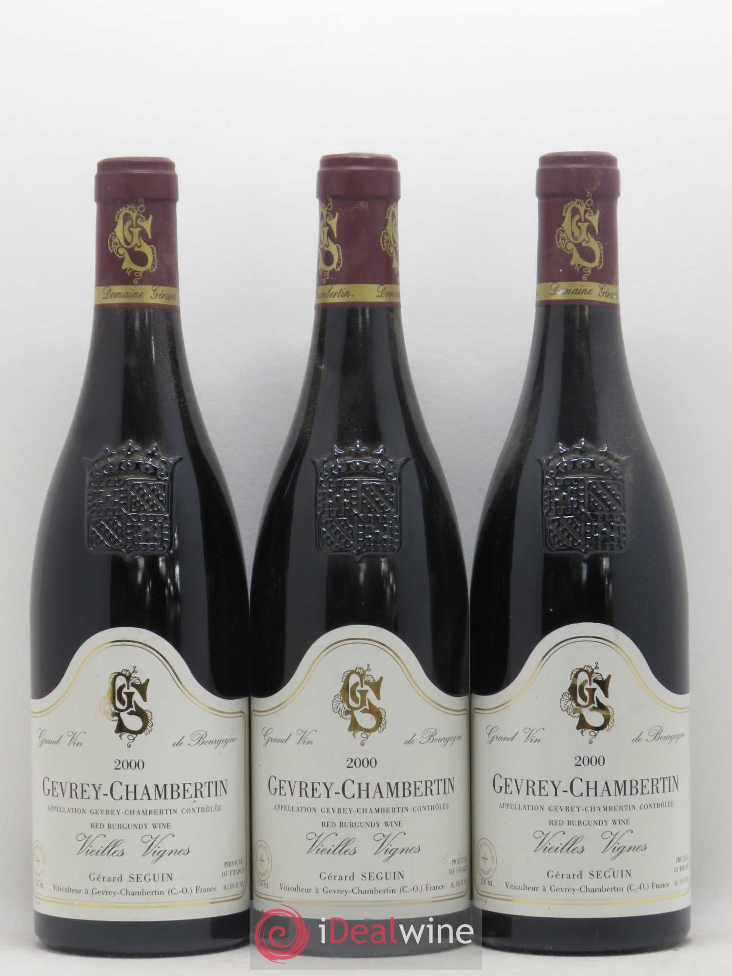 Gevrey-Chambertin Vieilles vignes Gerard Seguin 2000 - Posten von 3 Flaschen - 0