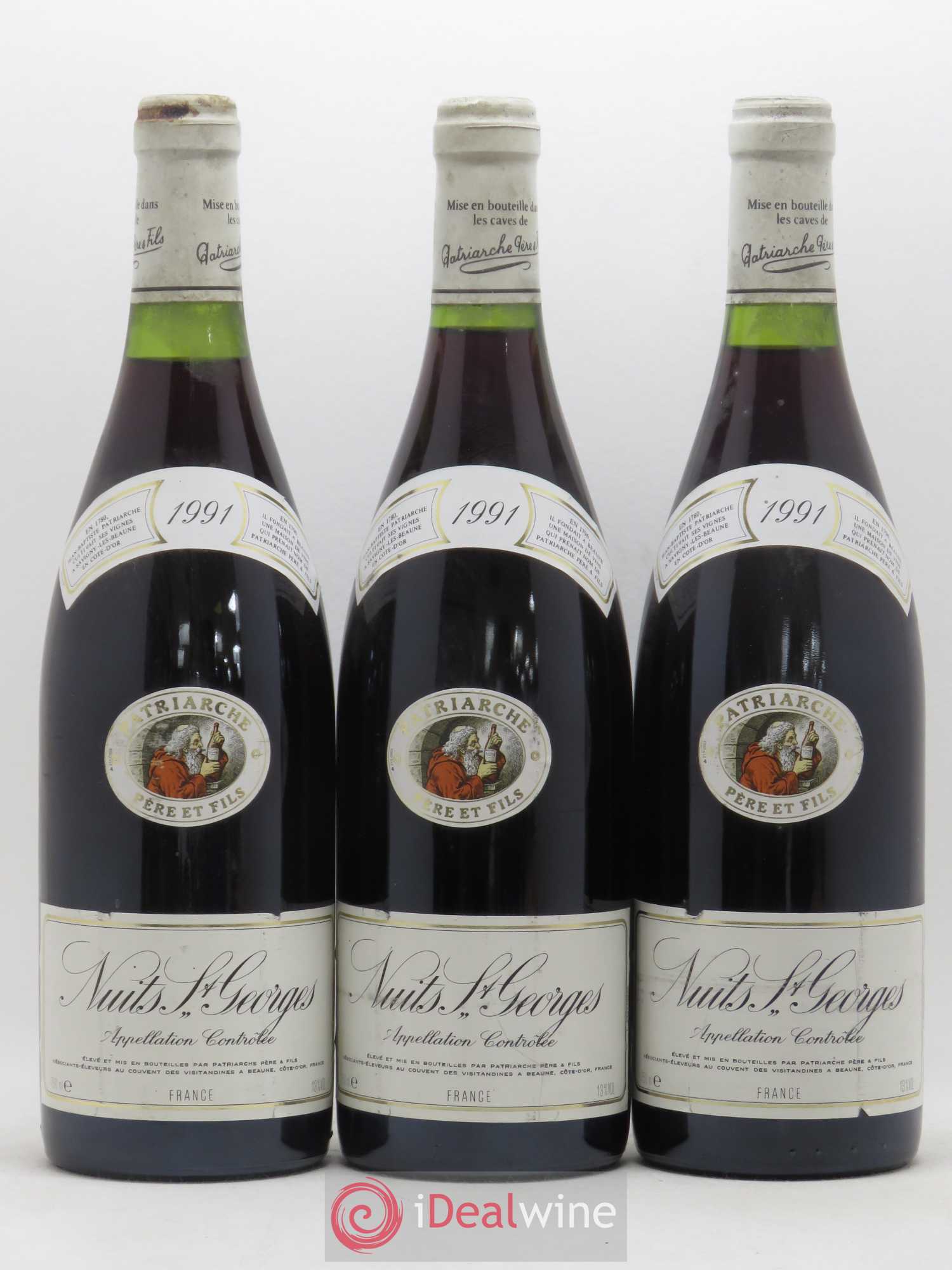 Nuits-Saint-Georges Patriarche 1991 - Lot de 3 bouteilles - 0