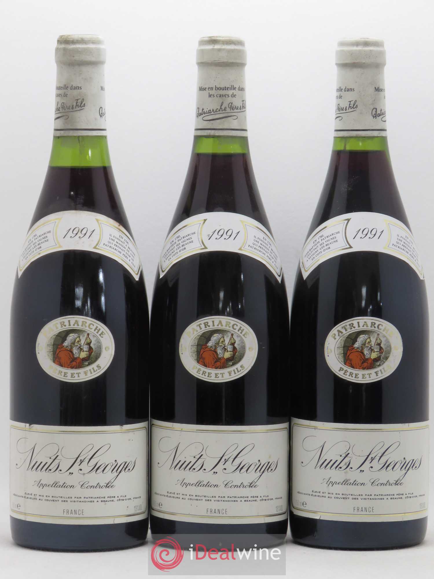 Nuits-Saint-Georges Patriarche 1991 - Lot de 3 bouteilles - 0