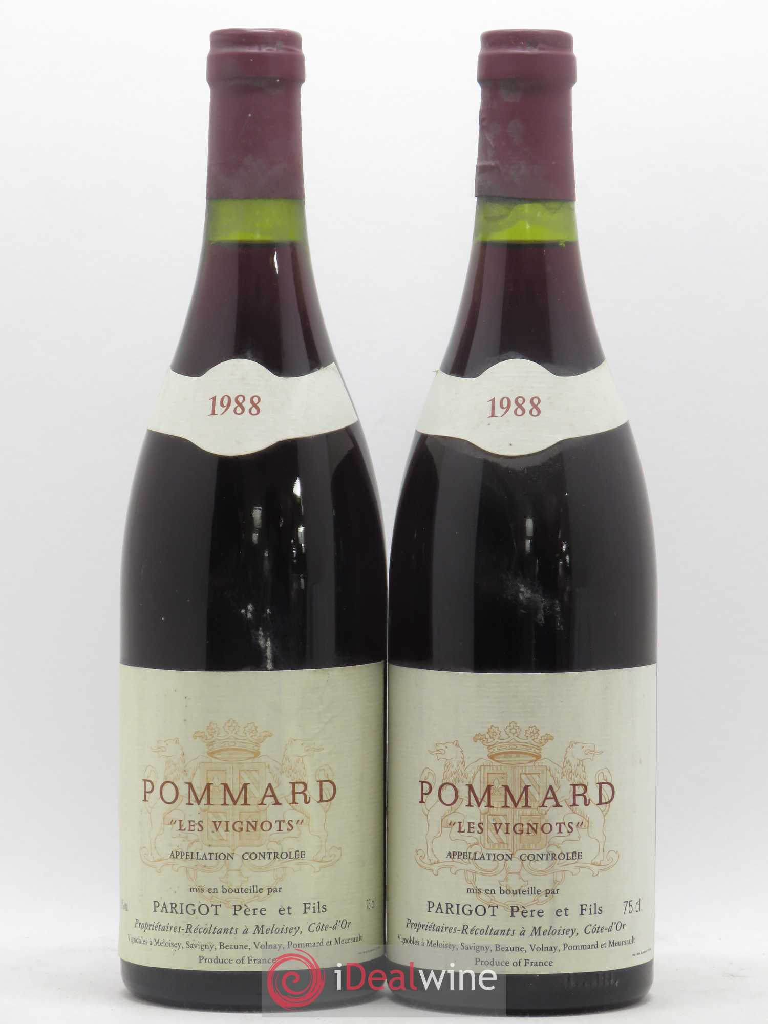 Pommard Les Vignots Parigot 1988 - Posten von 2 Flaschen - 0