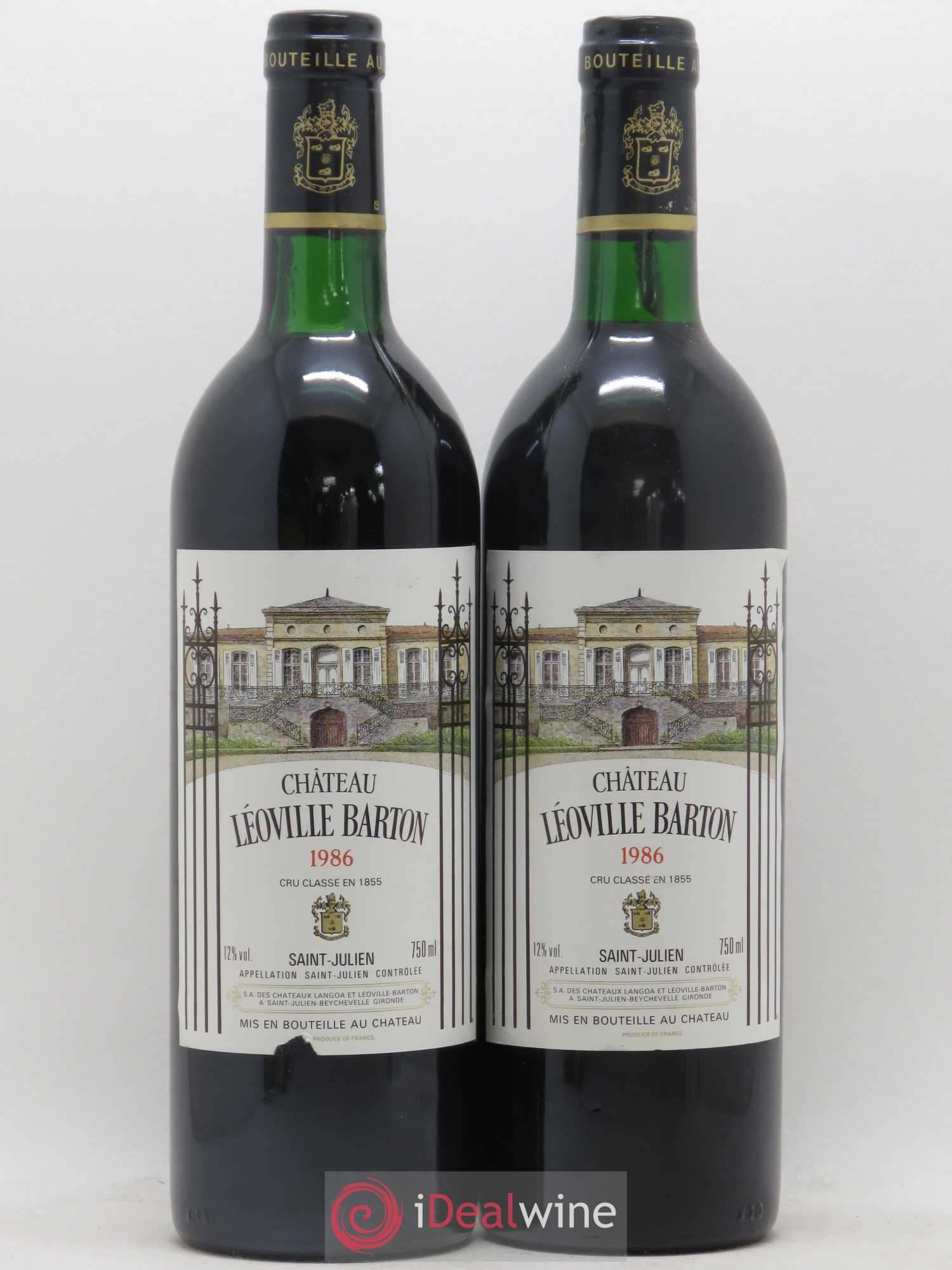 Château Léoville Barton 2ème Grand Cru Classé 1986 - Lot de 2 bouteilles - 0