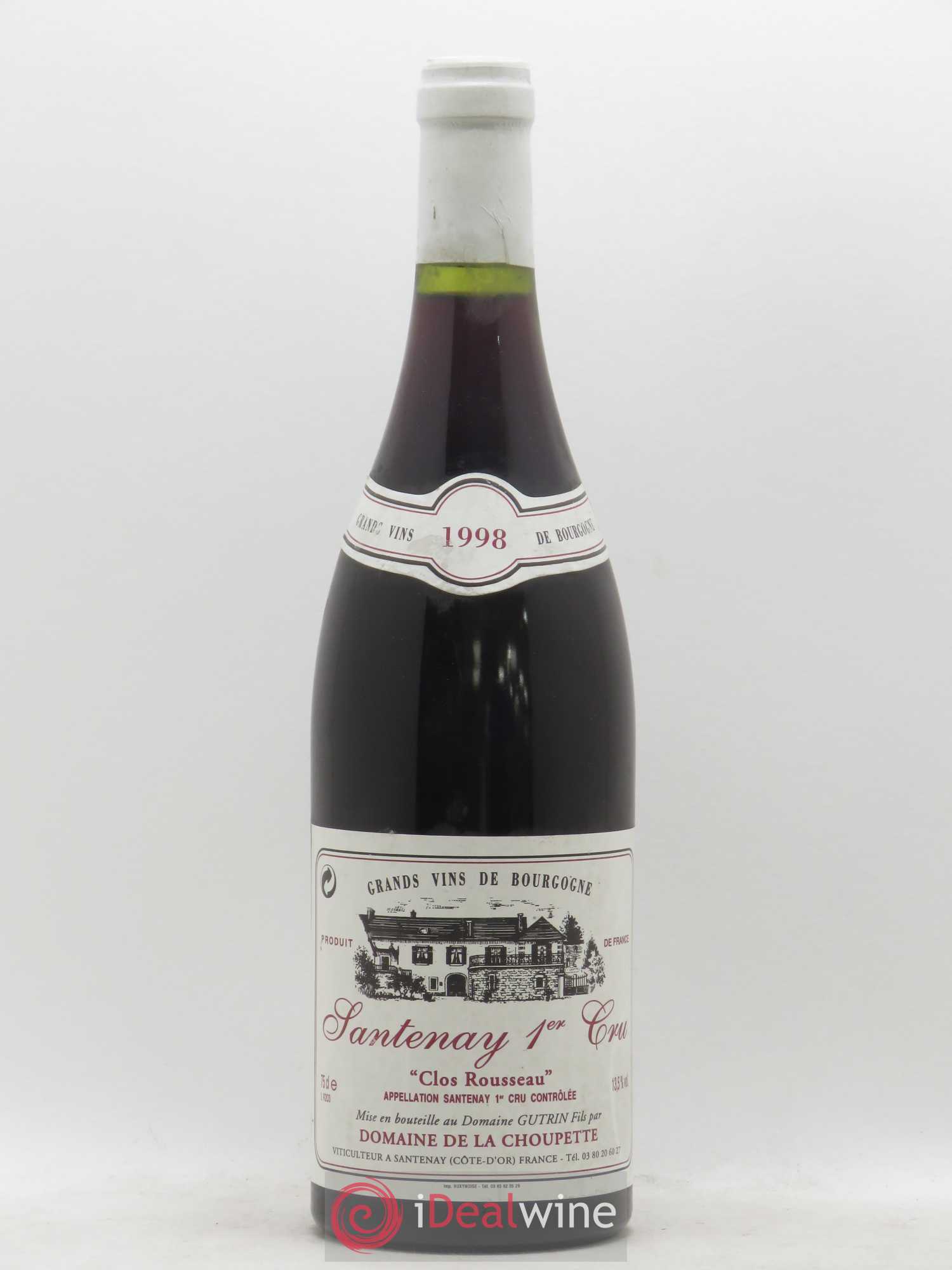 Santenay 1er Cru Clos Rousseau Domaine de La Choupette 1998 - Lot de 1 bouteille - 0