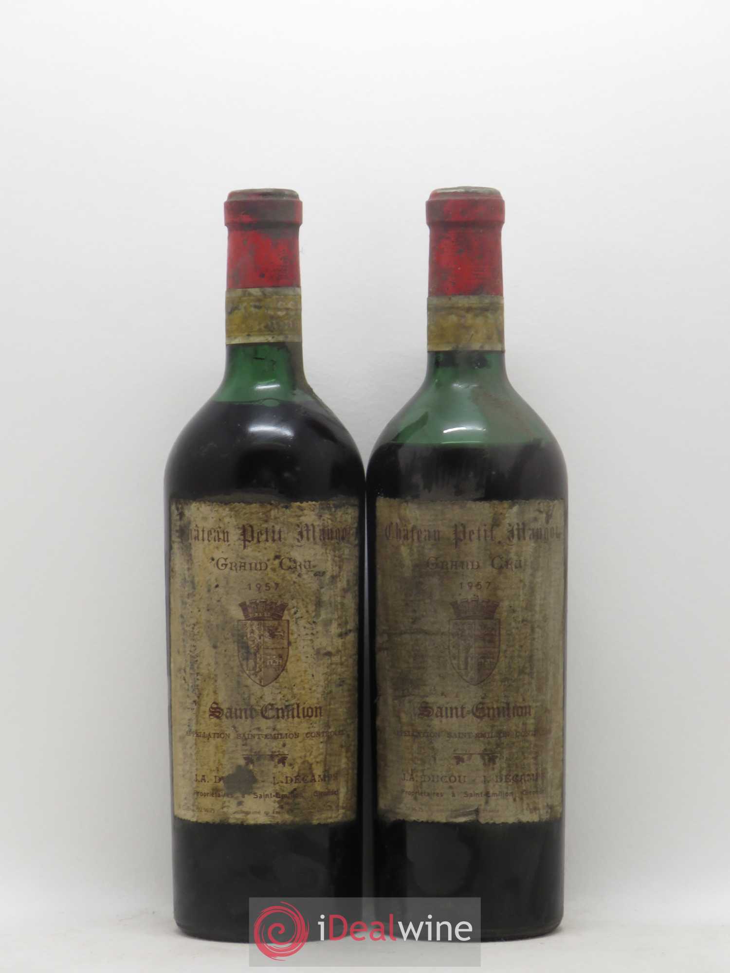Saint-Émilion Grand Cru Petit Mangot 1957 - Lot de 2 bouteilles - 0