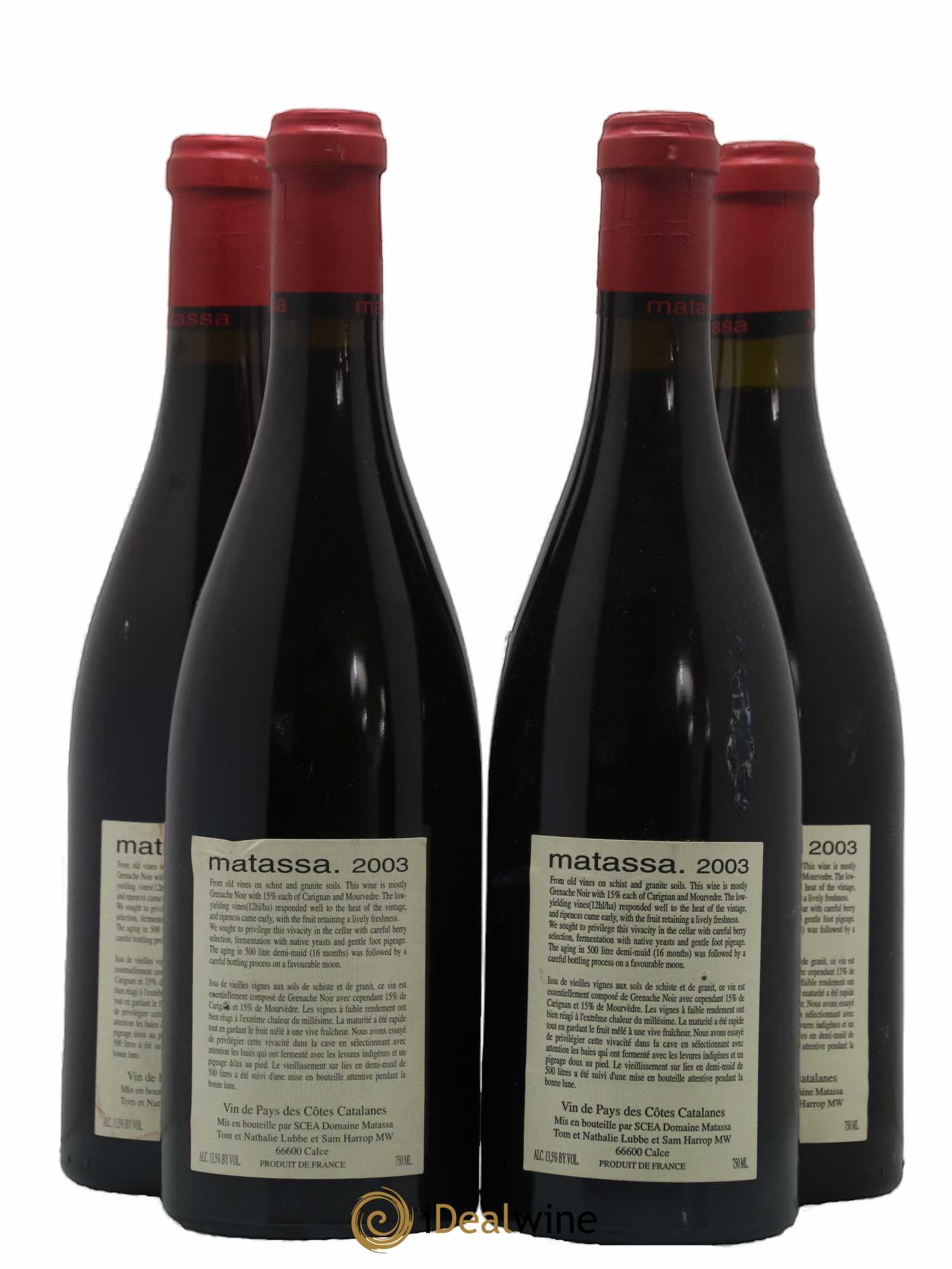 Côtes Catalanes Matassa Cuvée Romanissa 2003 - Lot de 4 bouteilles - 1