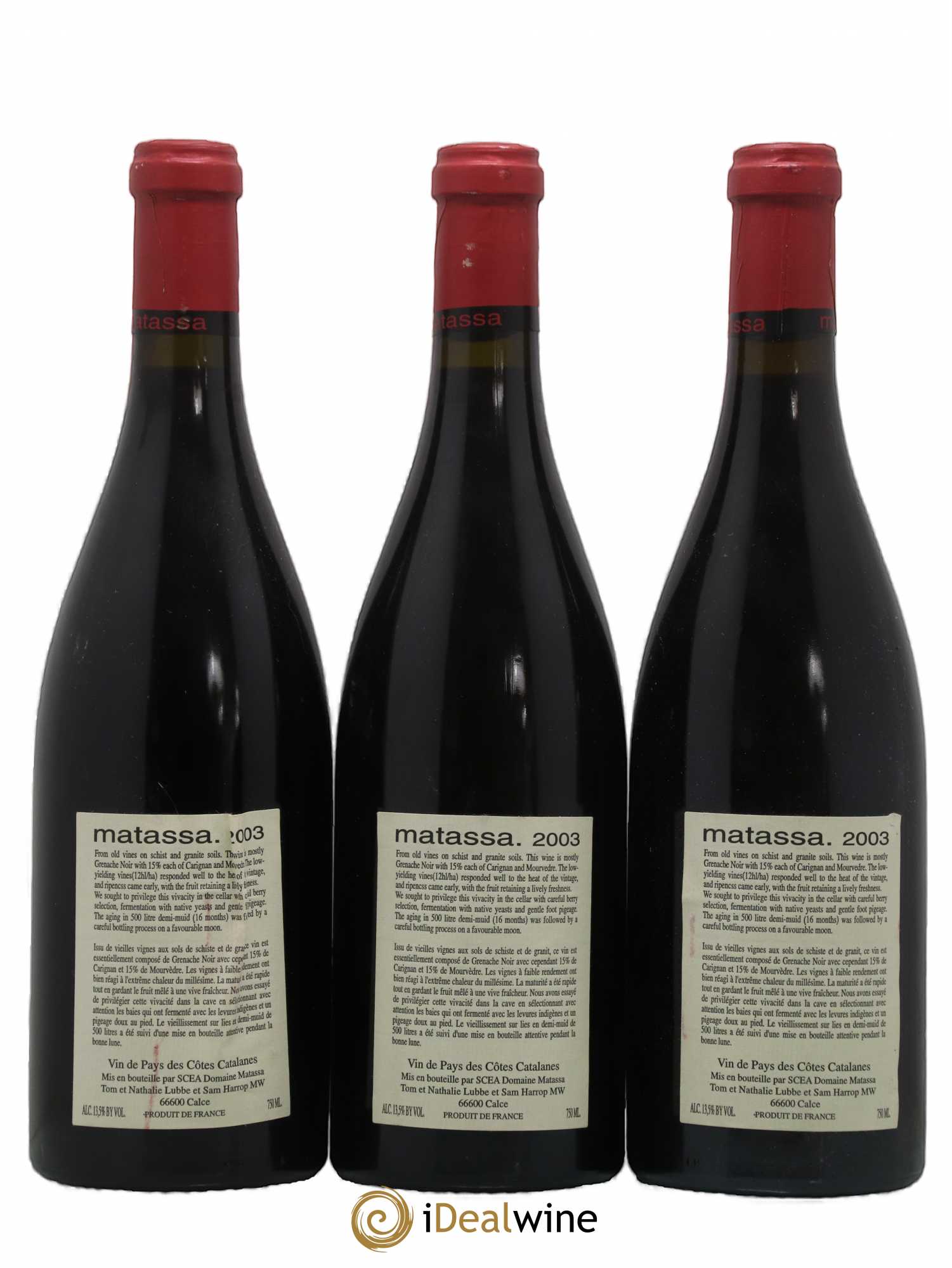 Côtes Catalanes Matassa Cuvée Romanissa 2003 - Lot de 3 bouteilles - 1