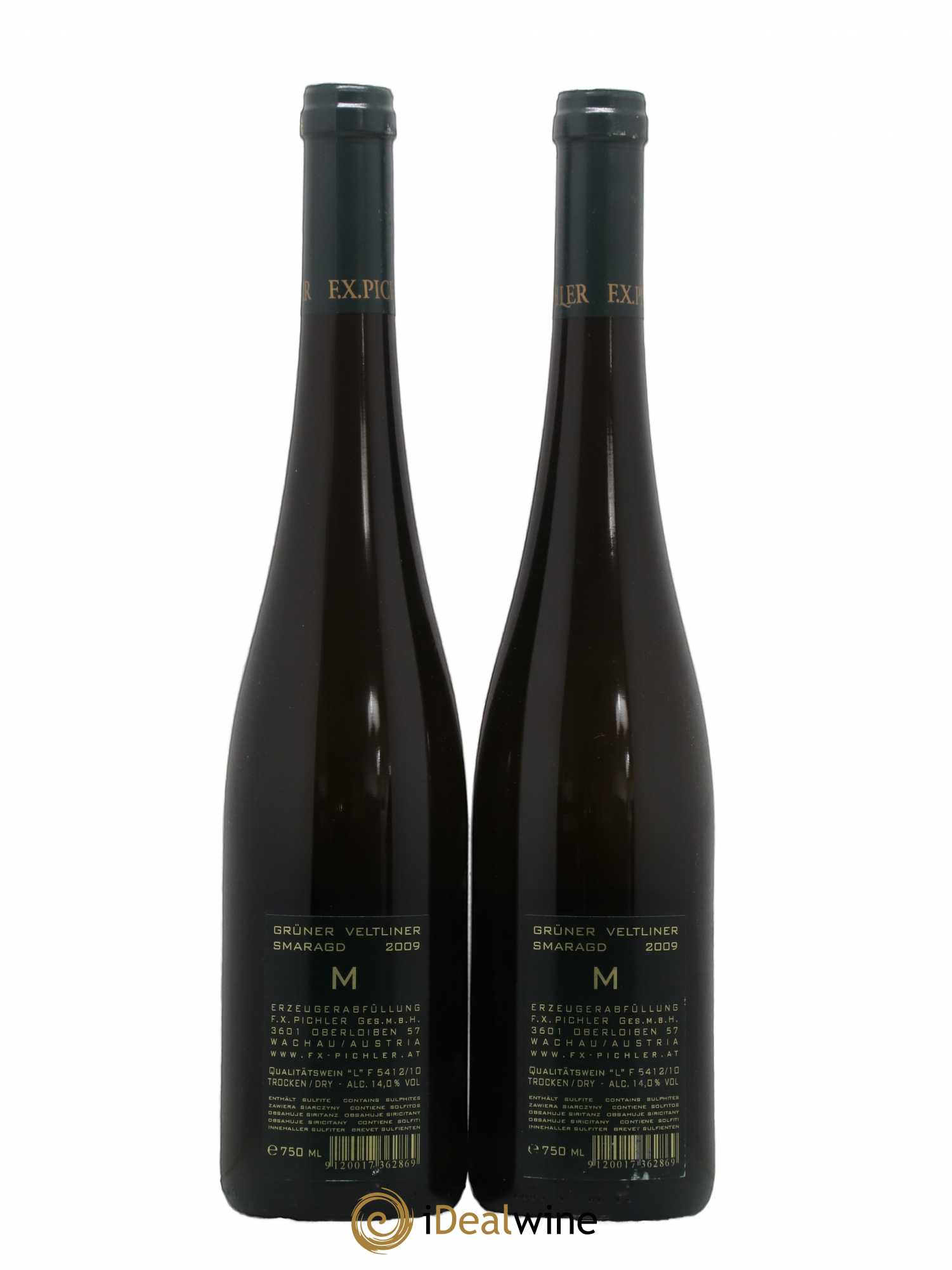 Autriche FX Pichler Gruner Veltliner Smaragd M 2009 - Posten von 2 Flaschen - 1