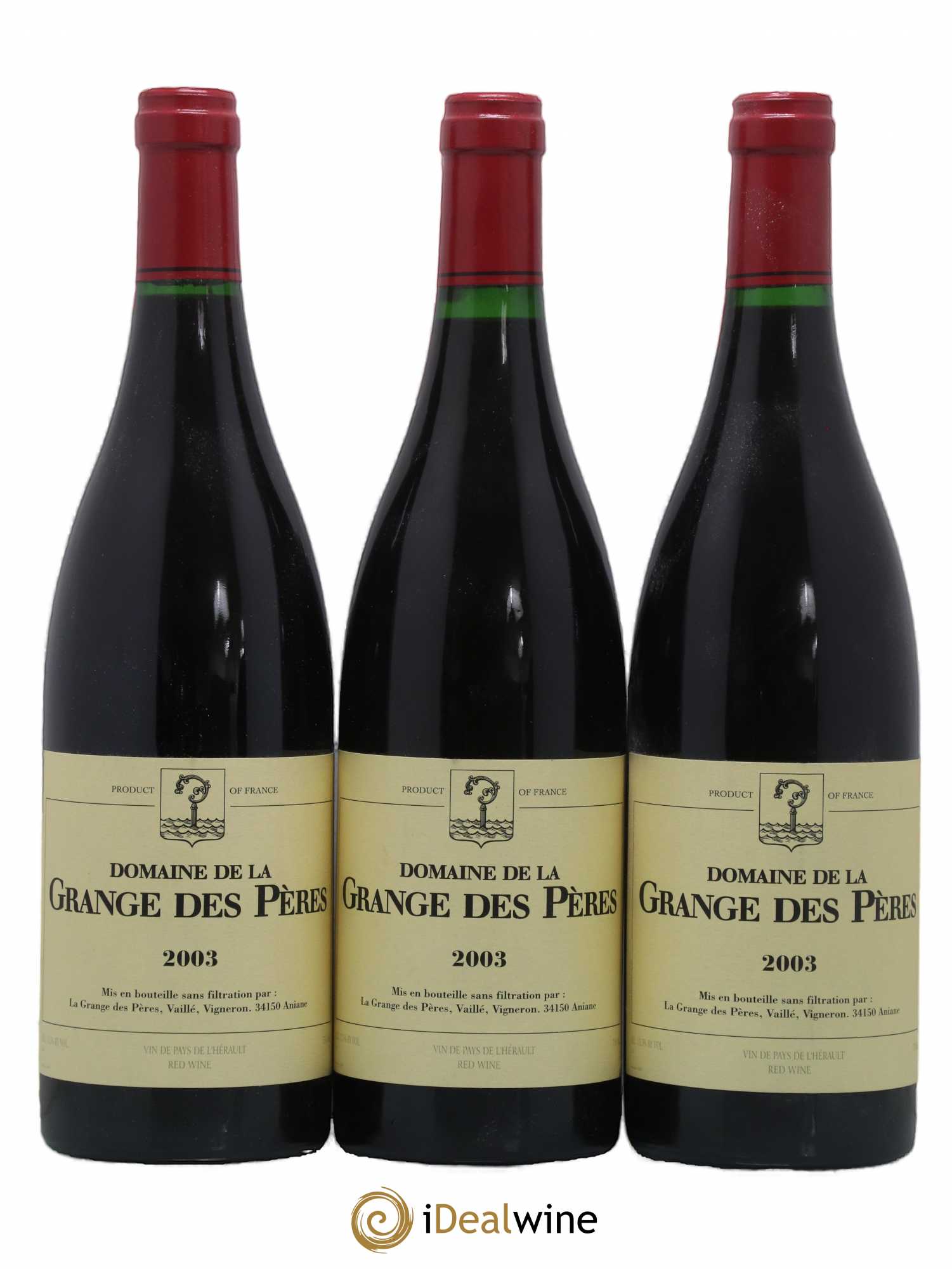 Pays d'Hérault Grange des Pères Laurent Vaillé 2003 - Lot de 3 bouteilles - 0