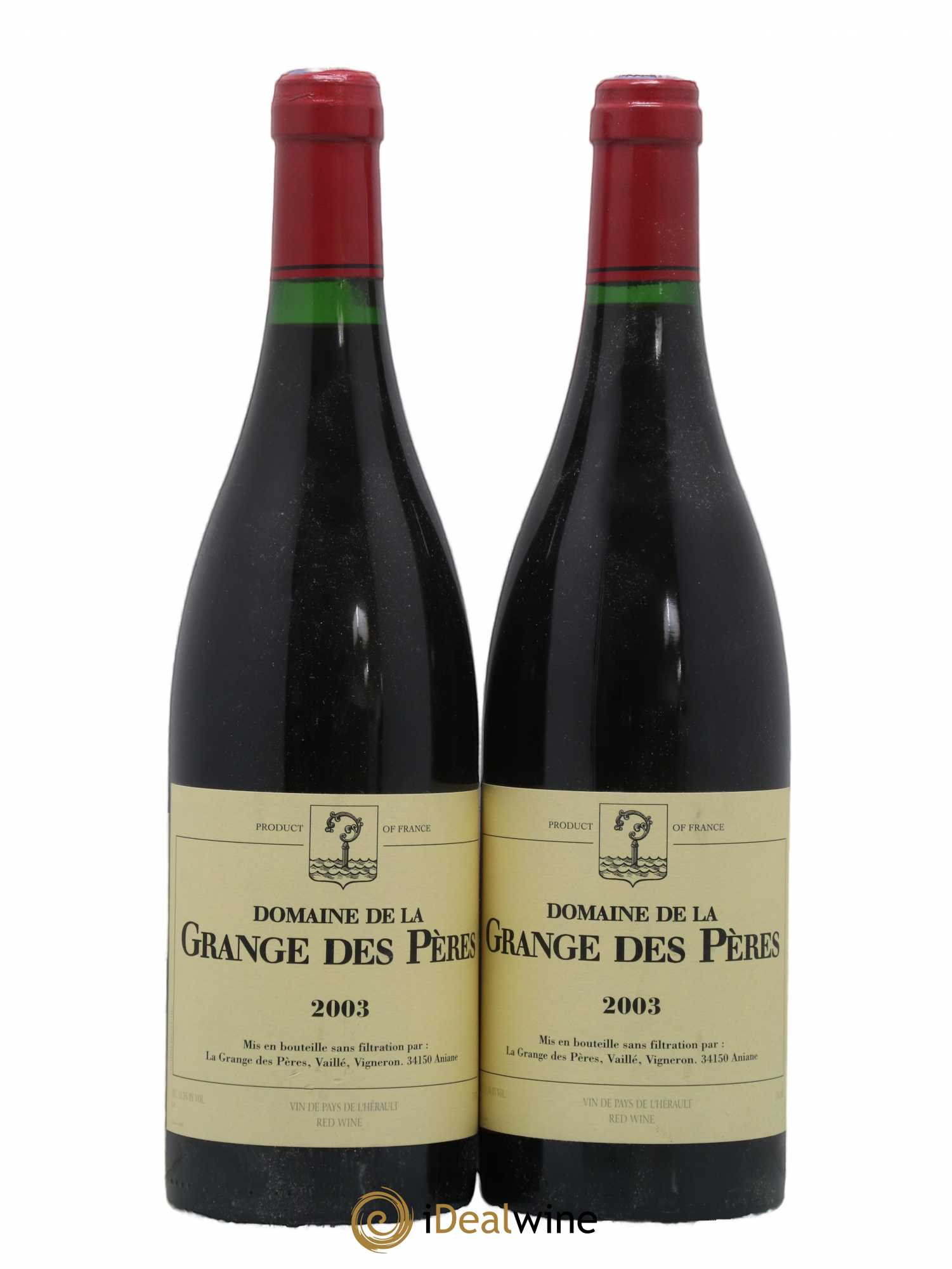 Pays d'Hérault Grange des Pères Laurent Vaillé 2003 - Lot de 2 bouteilles - 0