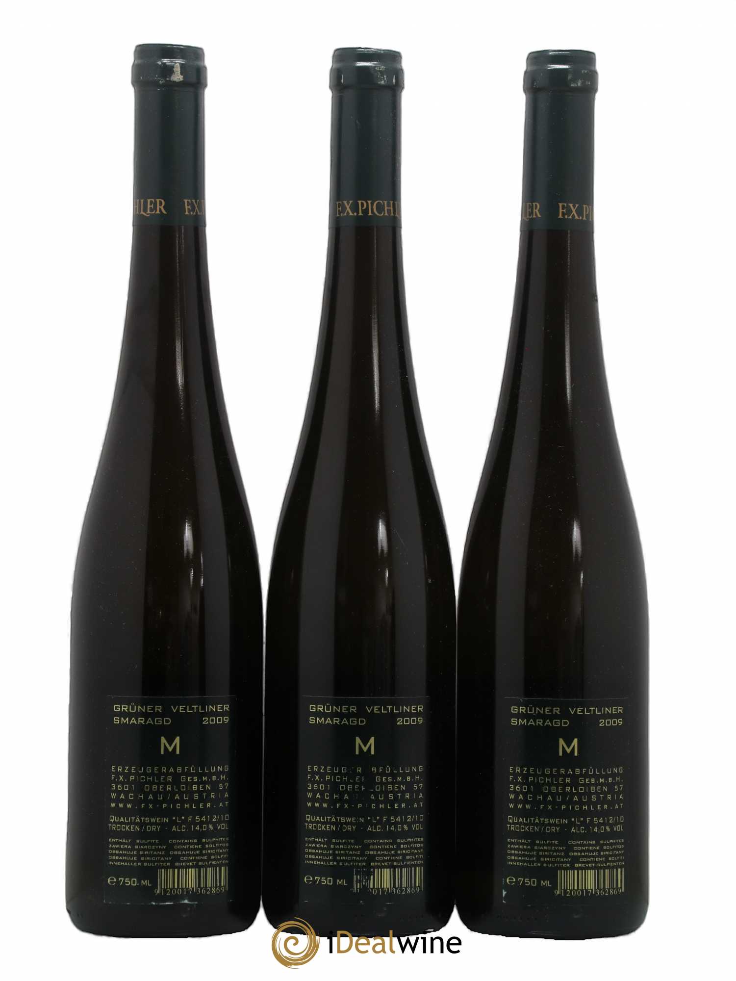 Autriche FX Pichler Gruner Veltliner Smaragd M 2009 - Posten von 3 Flaschen - 1