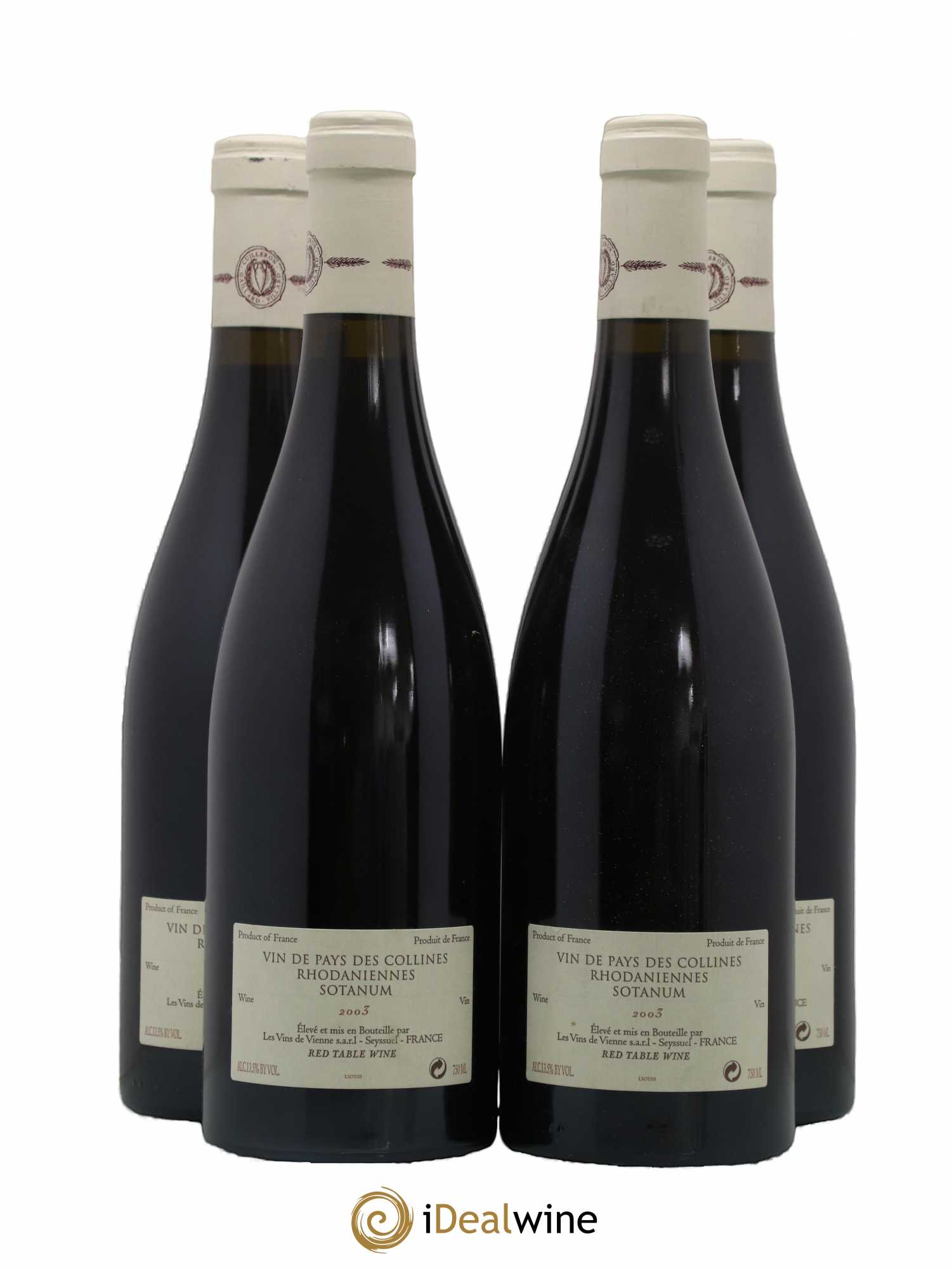 IGP Collines Rhodaniennes Sotanum Les Vins de Vienne 2003 - Lot of 4 bottles - 1