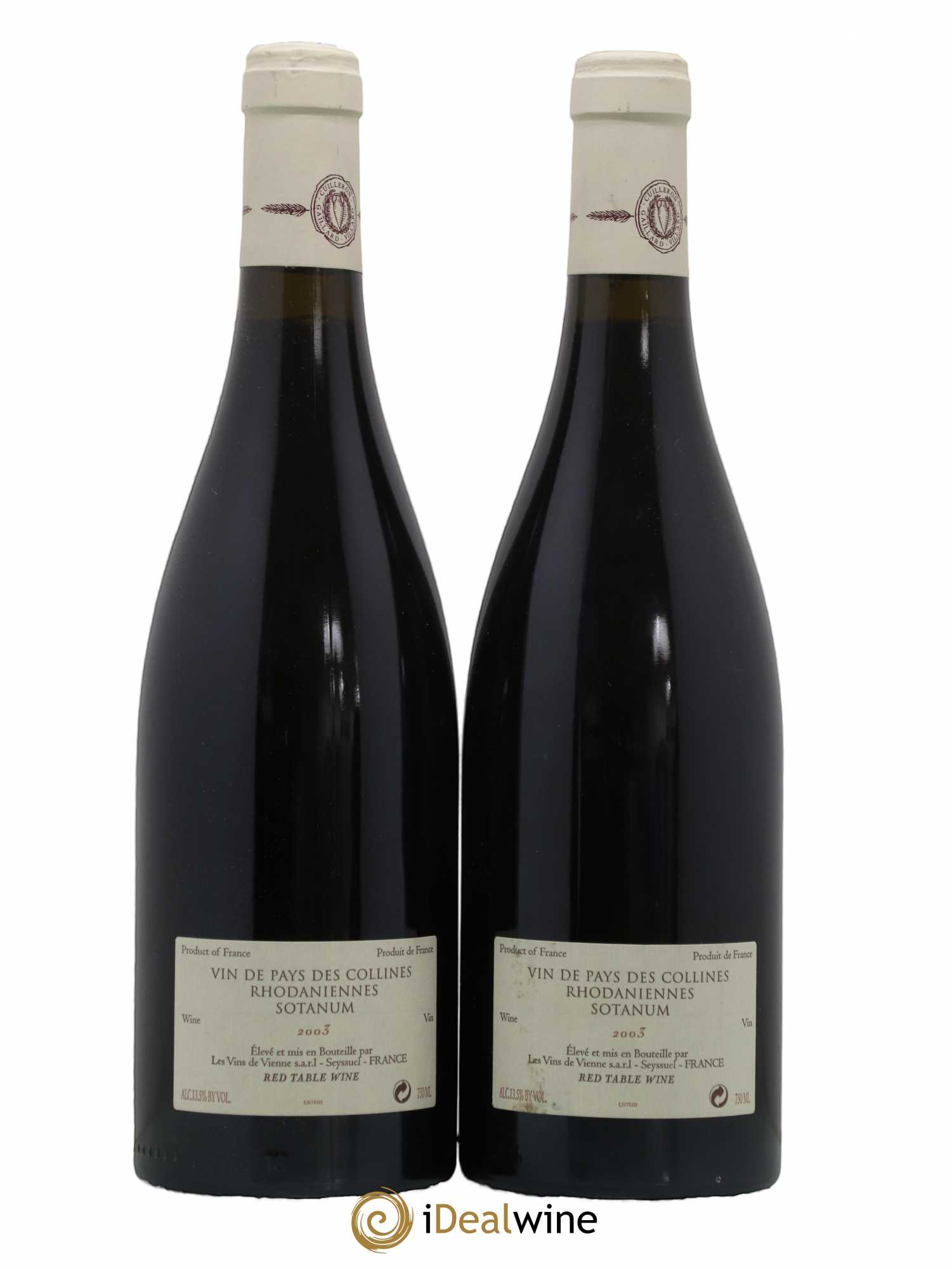 Collines Rhodaniennes Sotanum Les Vins de Vienne 2003 - Lot de 2 bouteilles - 1