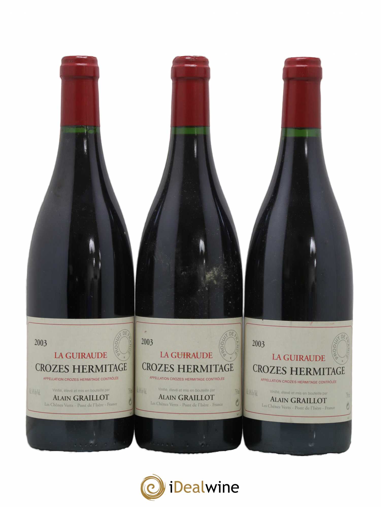 Crozes-Hermitage La Guiraude Domaine Graillot 2003 - Lot de 3 bouteilles - 0