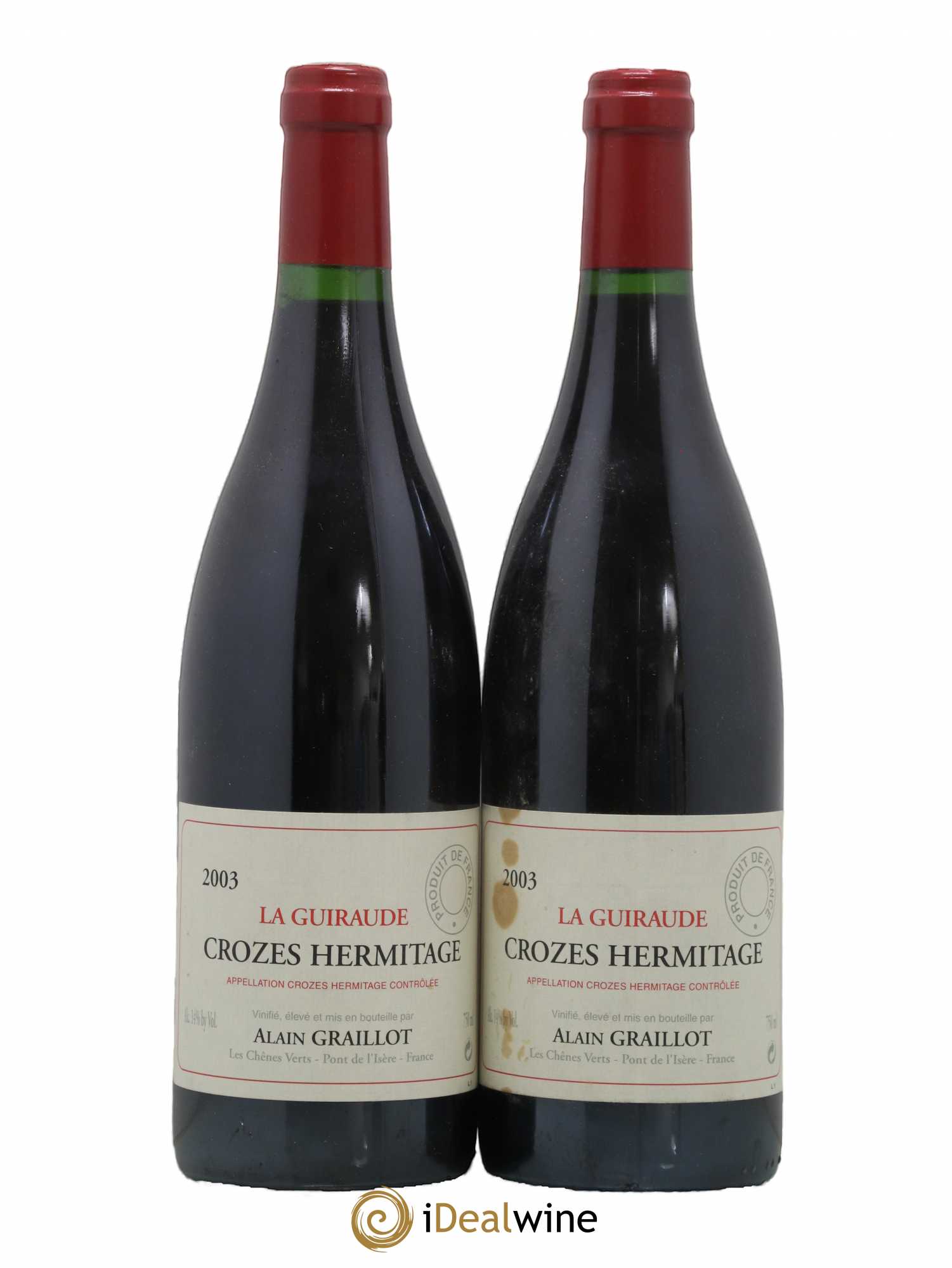 Crozes-Hermitage La Guiraude Domaine Graillot 2003 - Lot de 2 bouteilles - 0