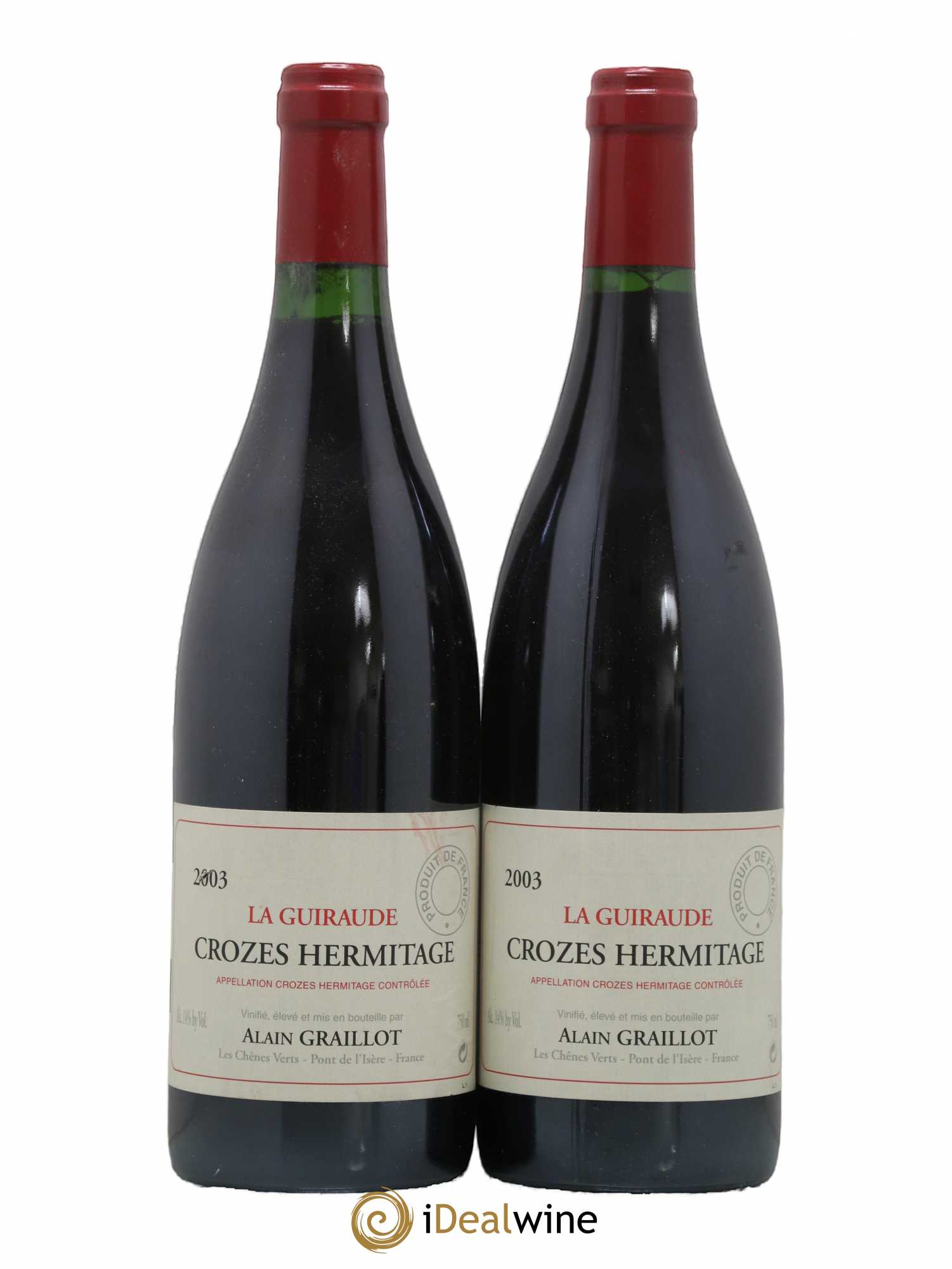 Crozes-Hermitage La Guiraude Domaine Graillot 2003 - Lot de 2 bouteilles - 0