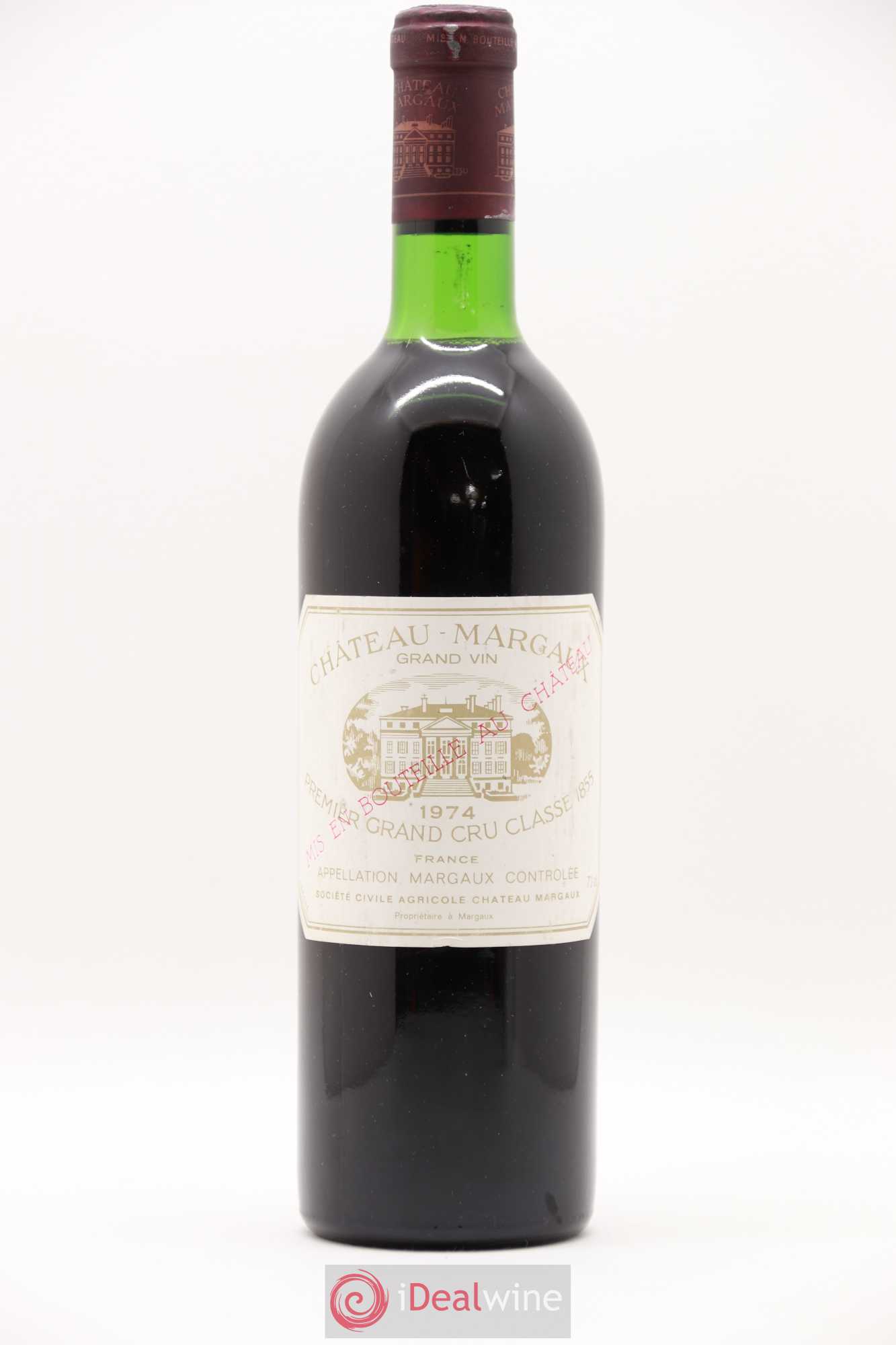 Château Margaux 1er Grand Cru Classé 1974 - Lot de 1 bouteille - 0