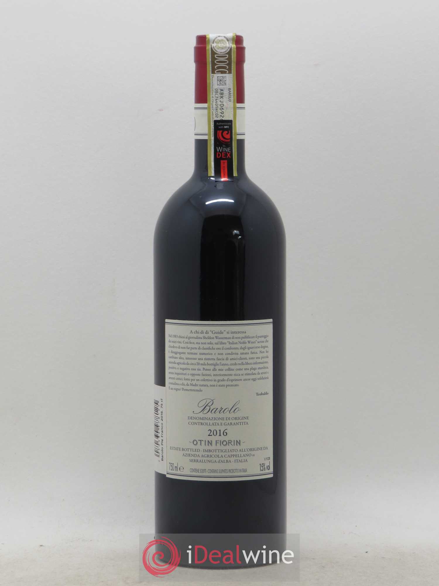 Barolo DOCG Pié Franco Cappellano 2016 - Lot de 1 bouteille - 1