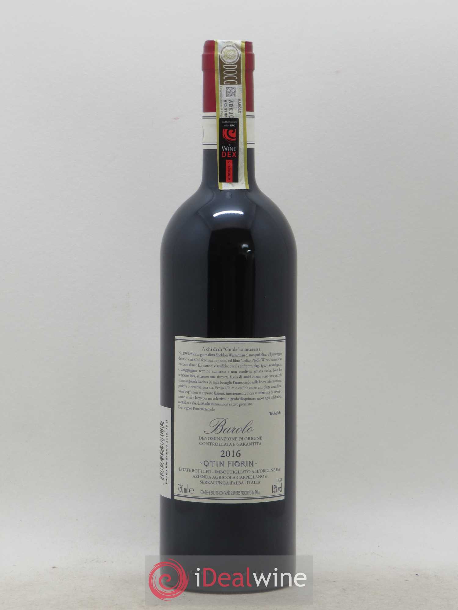 Barolo DOCG Pié Franco Cappellano 2016 - Lot de 1 bouteille - 1