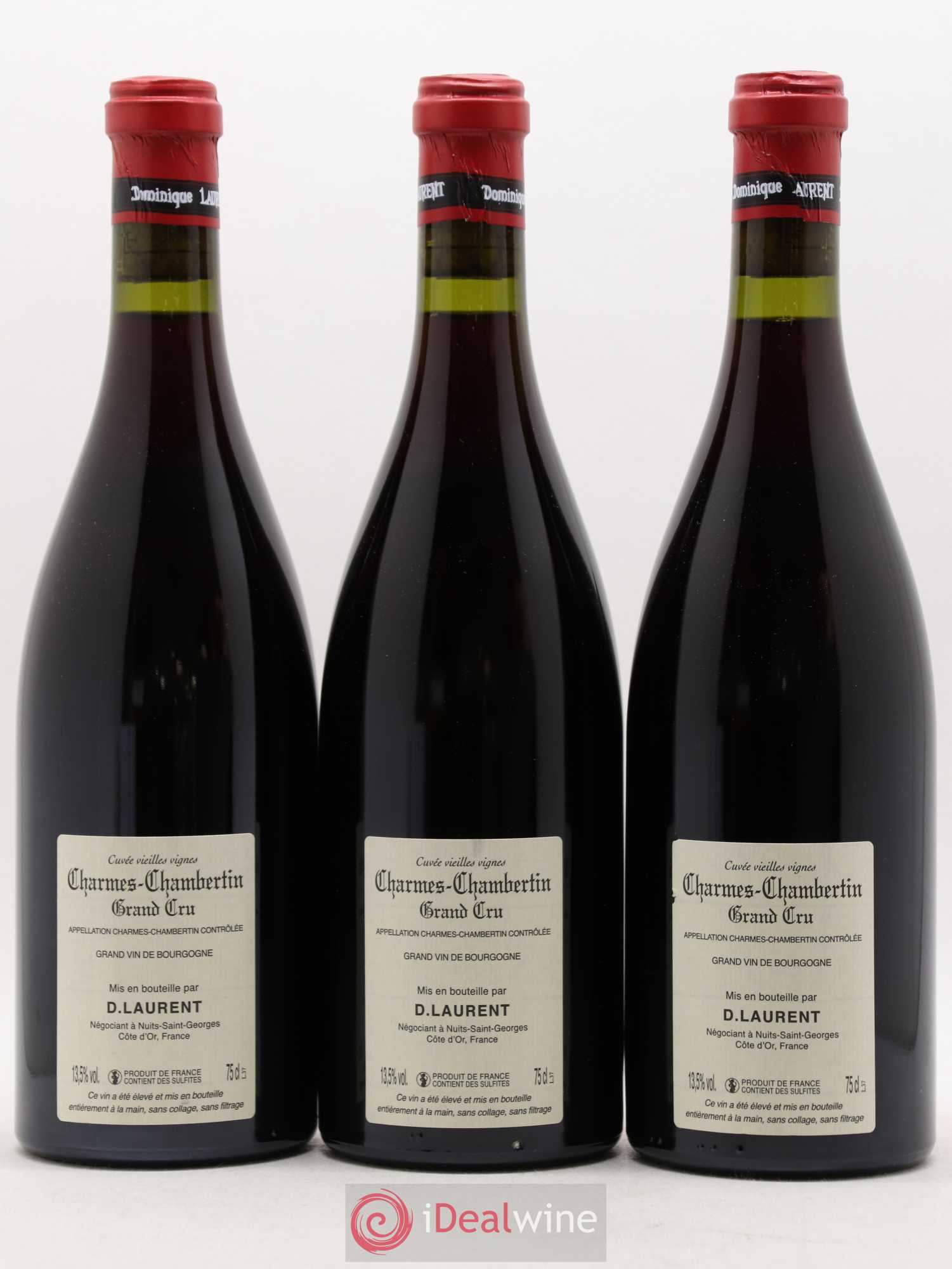 Charmes-Chambertin Grand Cru Vieilles Vignes Dominique Laurent 2010 - Lot de 3 bouteilles - 1