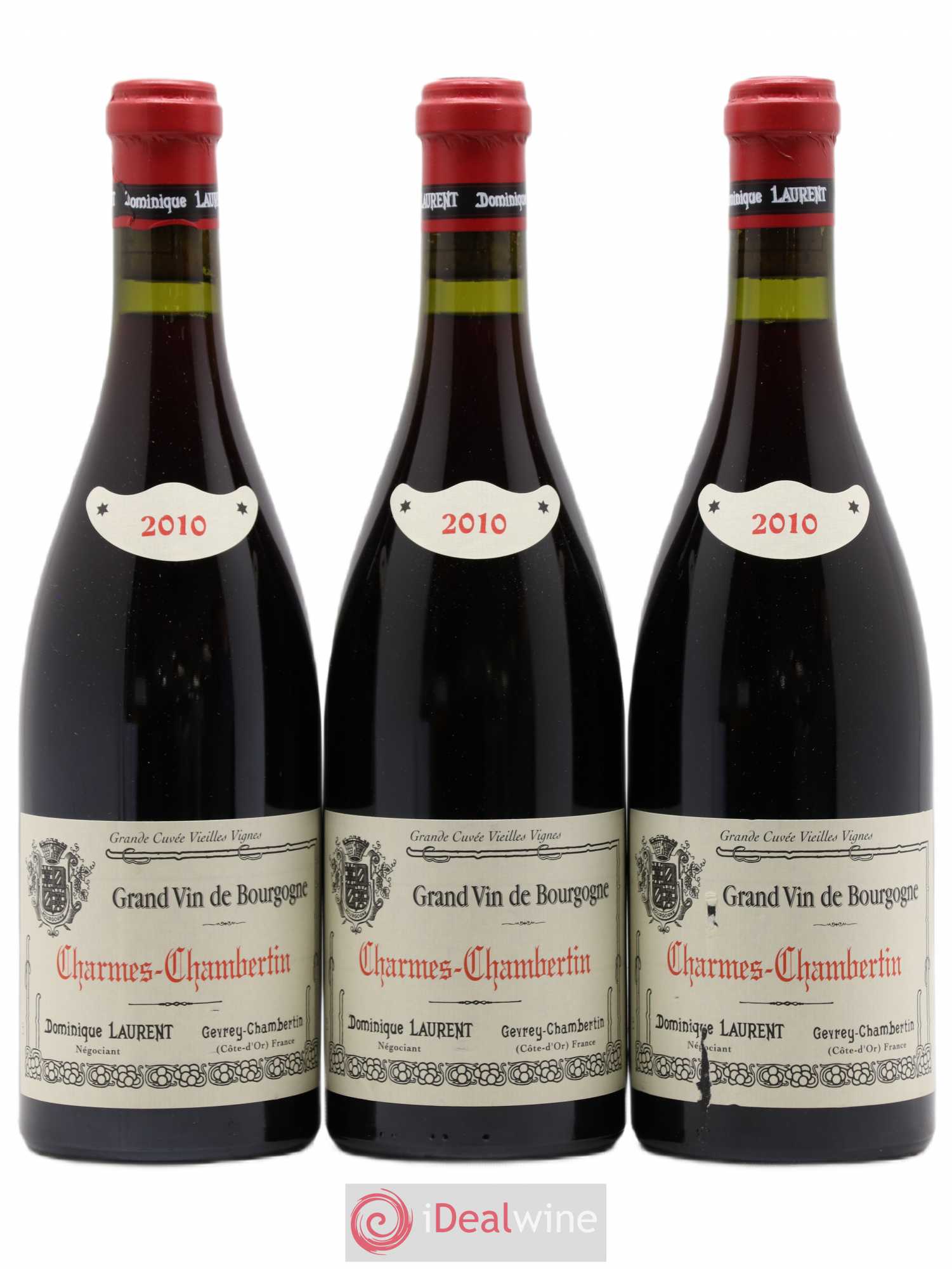 Charmes-Chambertin Grand Cru Vieilles Vignes Dominique Laurent 2010 - Lot de 3 bouteilles - 0