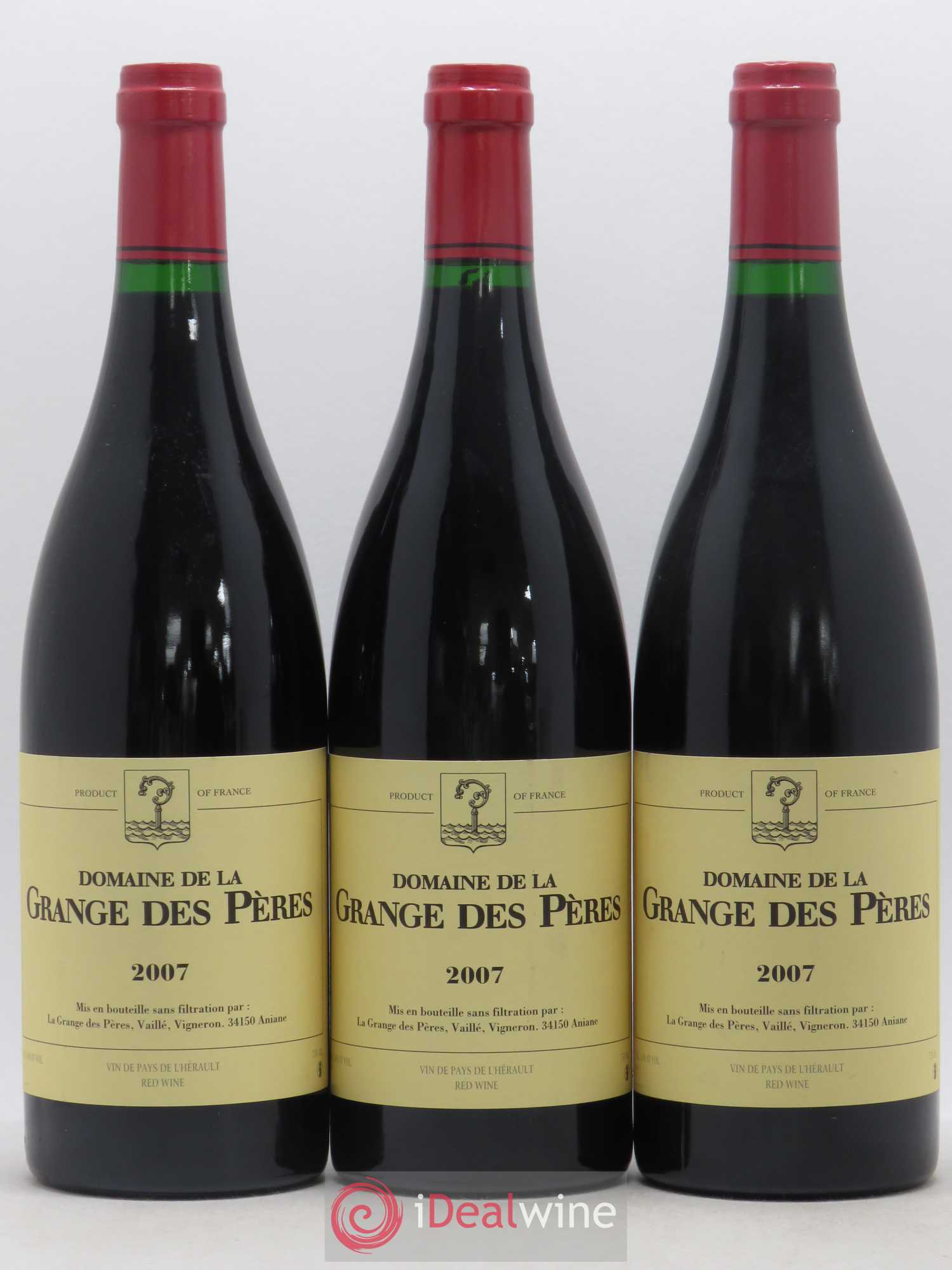 Pays d'Hérault Grange des Pères Laurent Vaillé 2007 - Lot de 3 bouteilles - 0