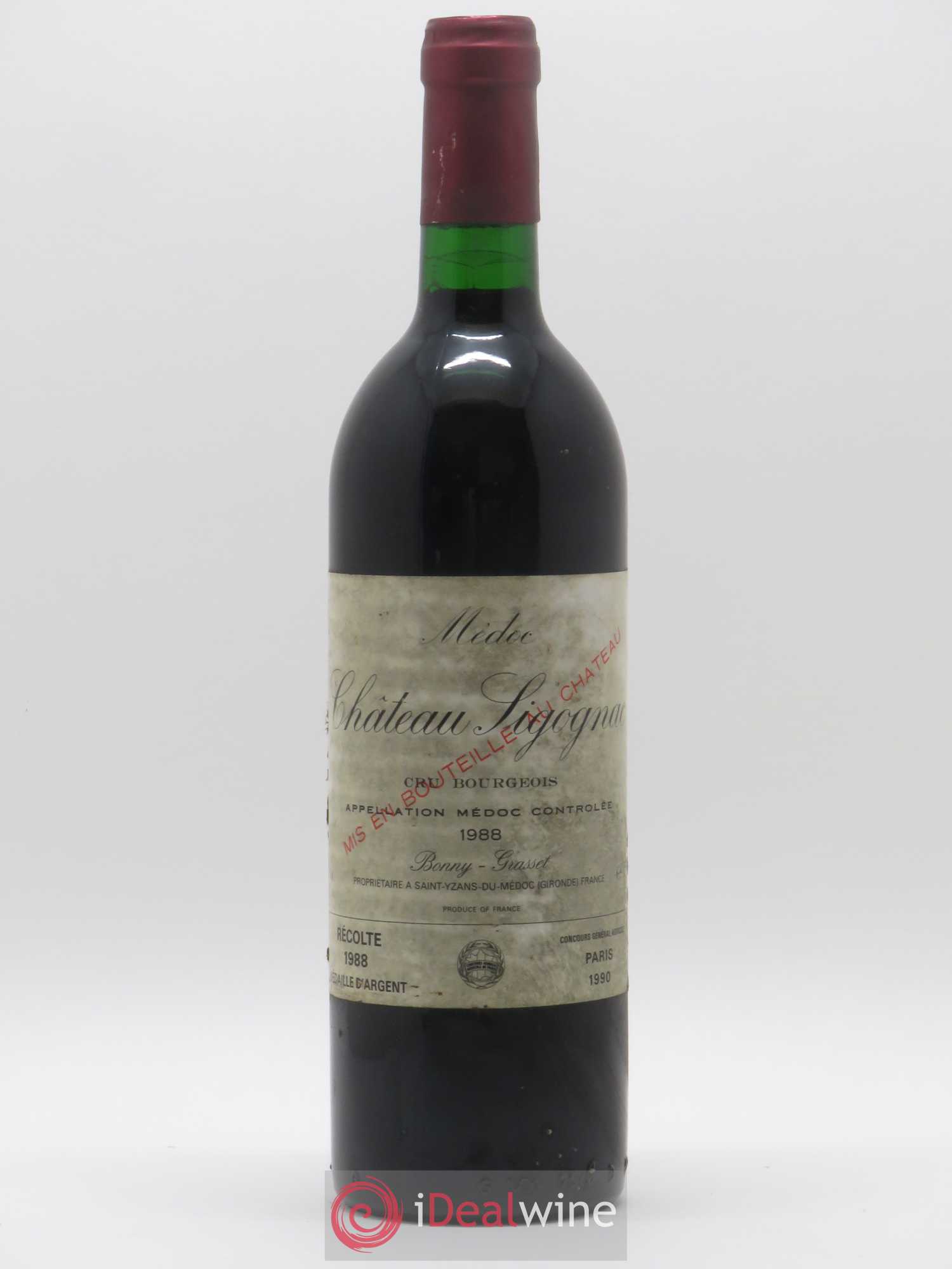 Château Sigognac Cru Bourgeois 1988 - Lot de 1 bouteille - 0