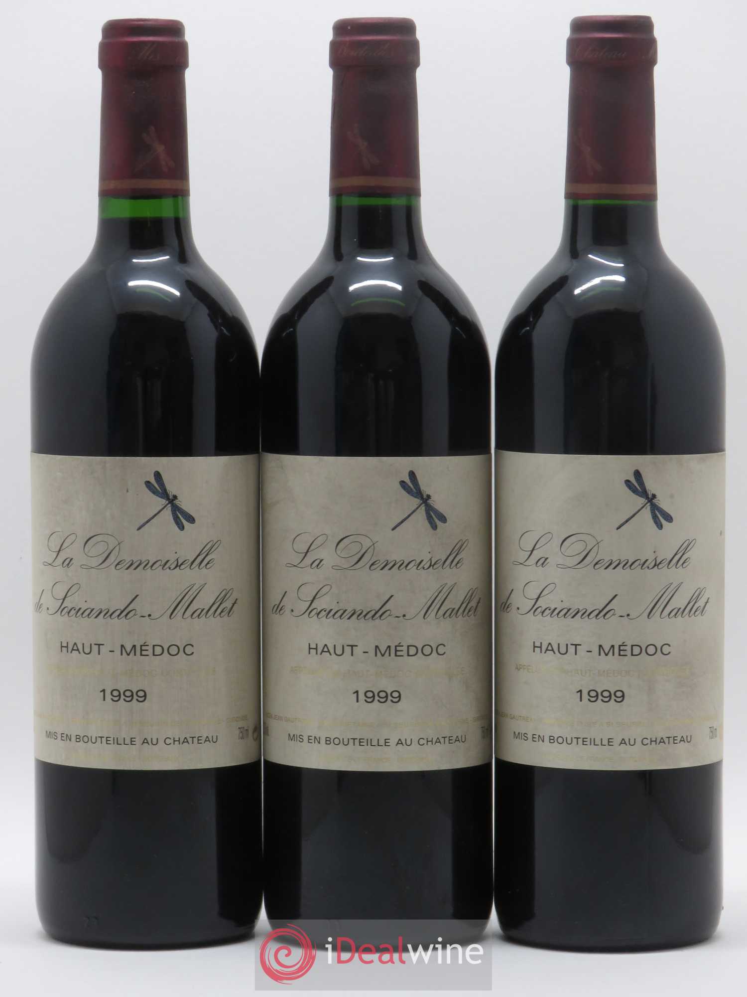 Demoiselle de Sociando Mallet Second Vin 1999 - Lot de 3 bouteilles - 0