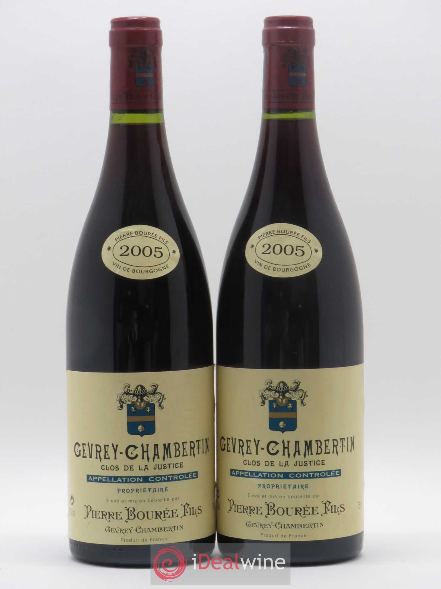 Gevrey-Chambertin Clos de la Justice Pierre Bourrée Fils 2005 - Posten von 2 Flaschen - 0