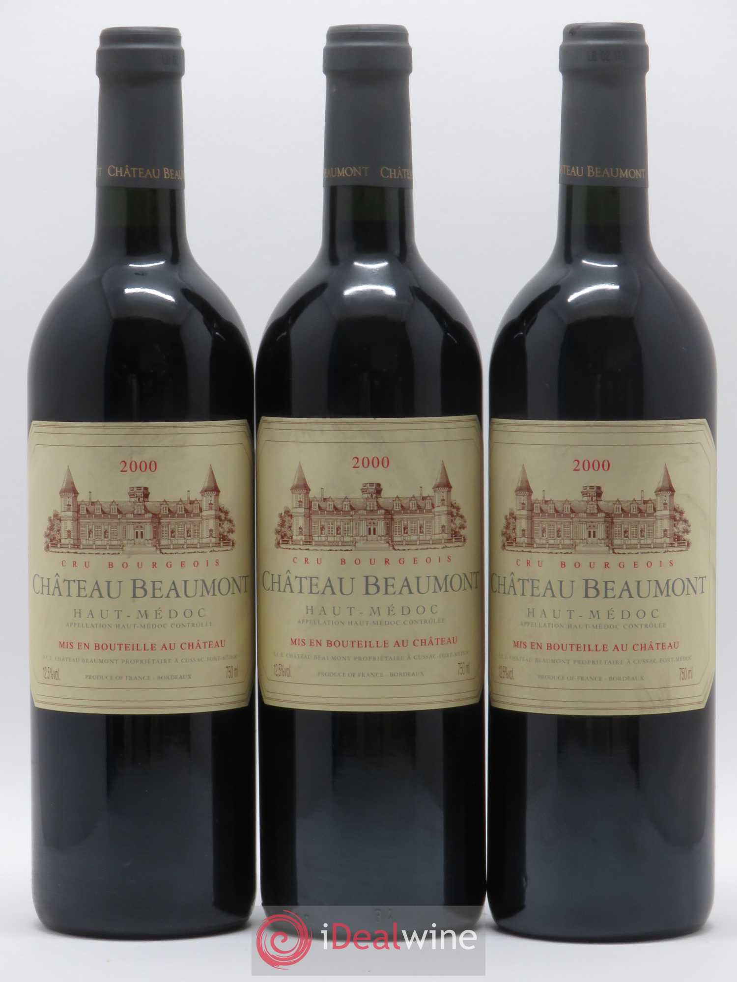 Château Beaumont Cru Bourgeois 2000 - Lot de 3 bouteilles - 0
