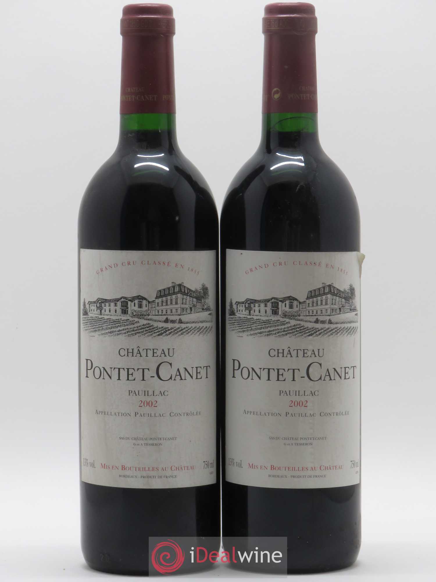 Château Pontet Canet 5ème Grand Cru Classé 2002 - Lot de 2 bouteilles - 0
