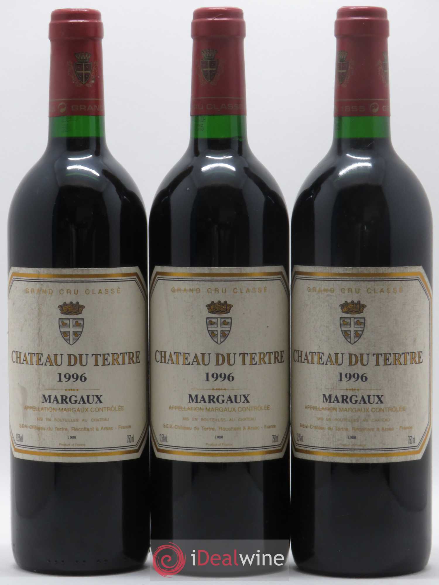 Château du Tertre 5ème Grand Cru Classé 1996 - Lot de 3 bouteilles - 0