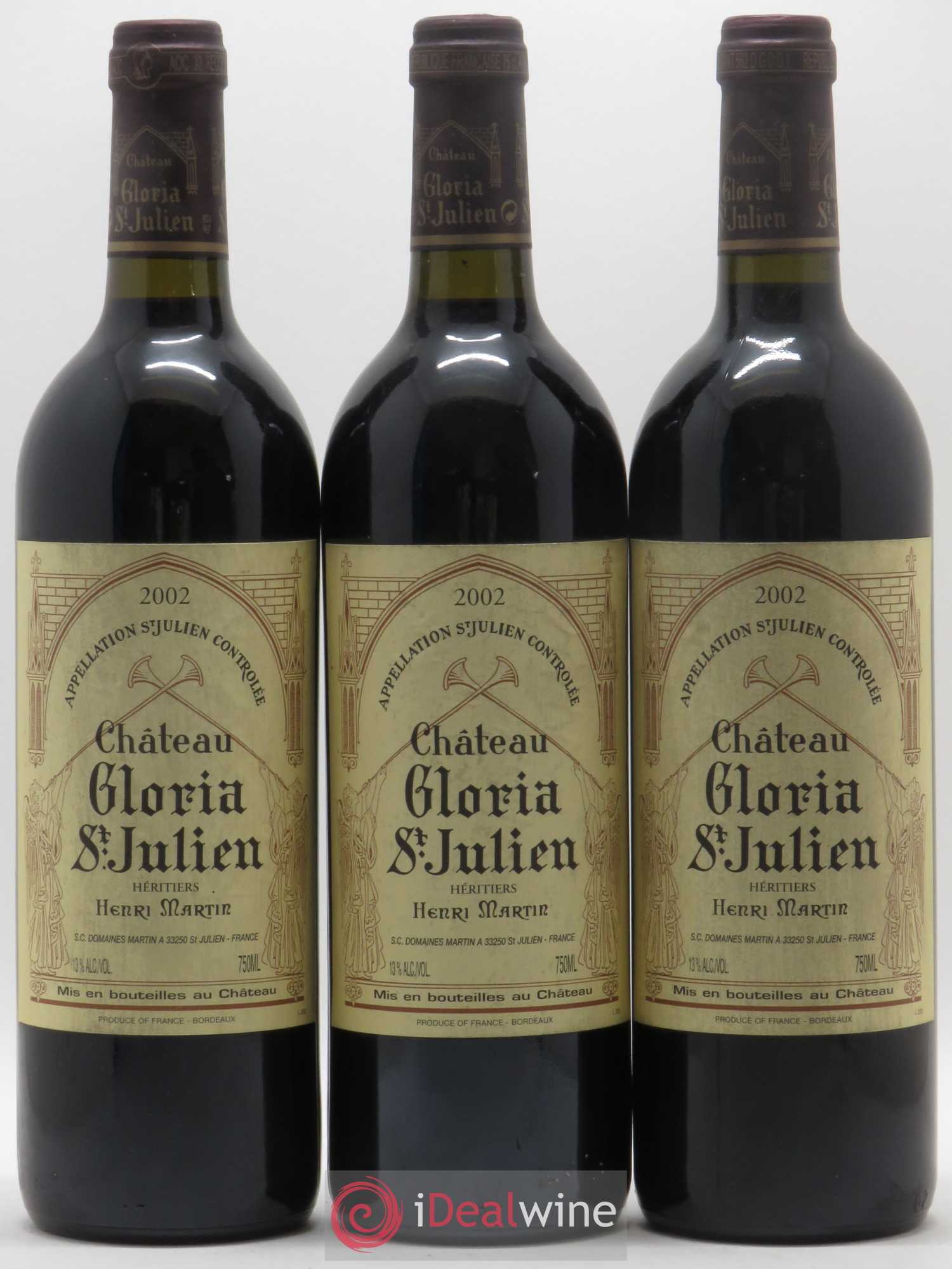 Château Gloria 2002 - Lot de 3 bouteilles - 0
