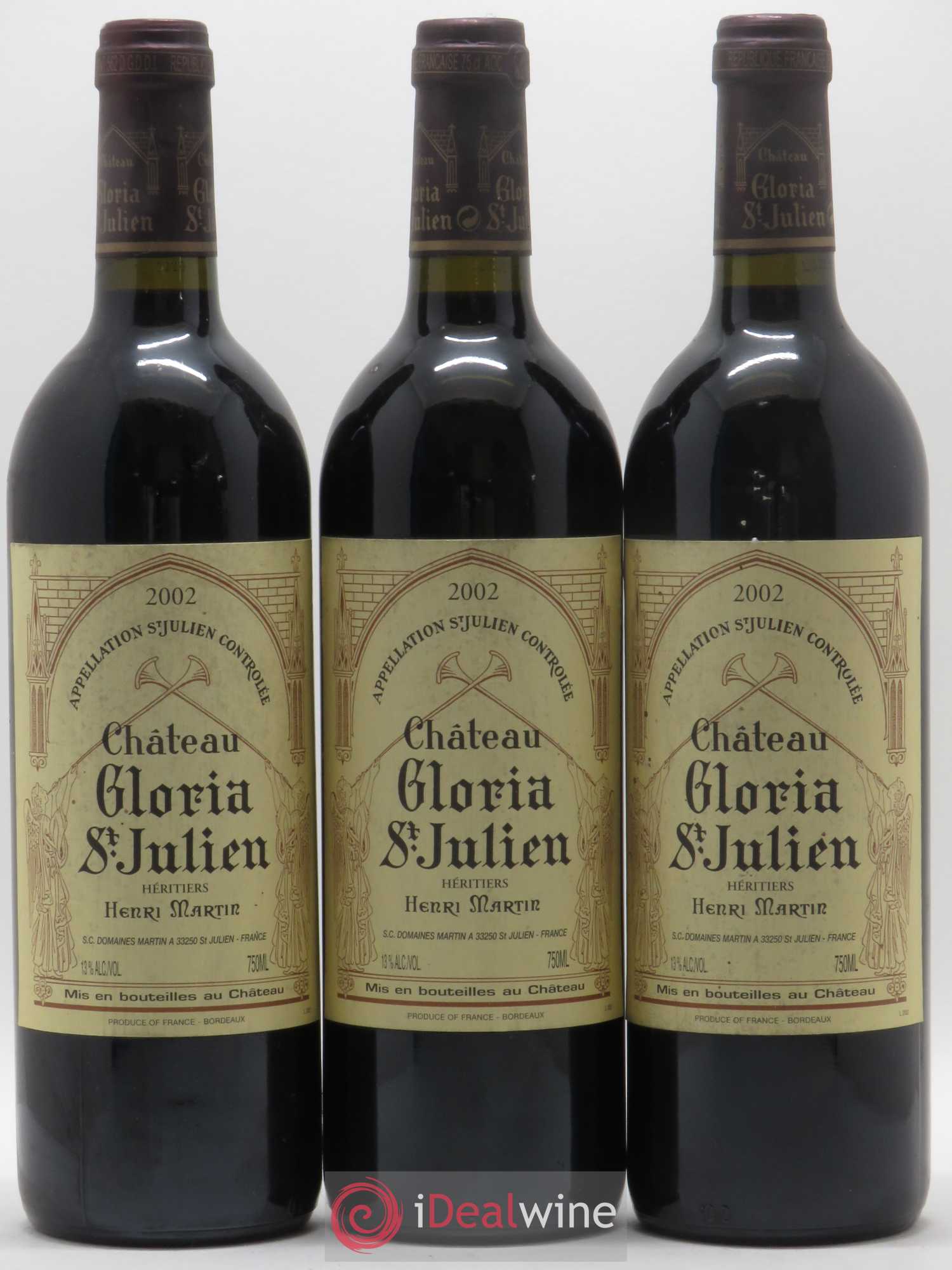 Château Gloria 2002 - Lot de 3 bouteilles - 0