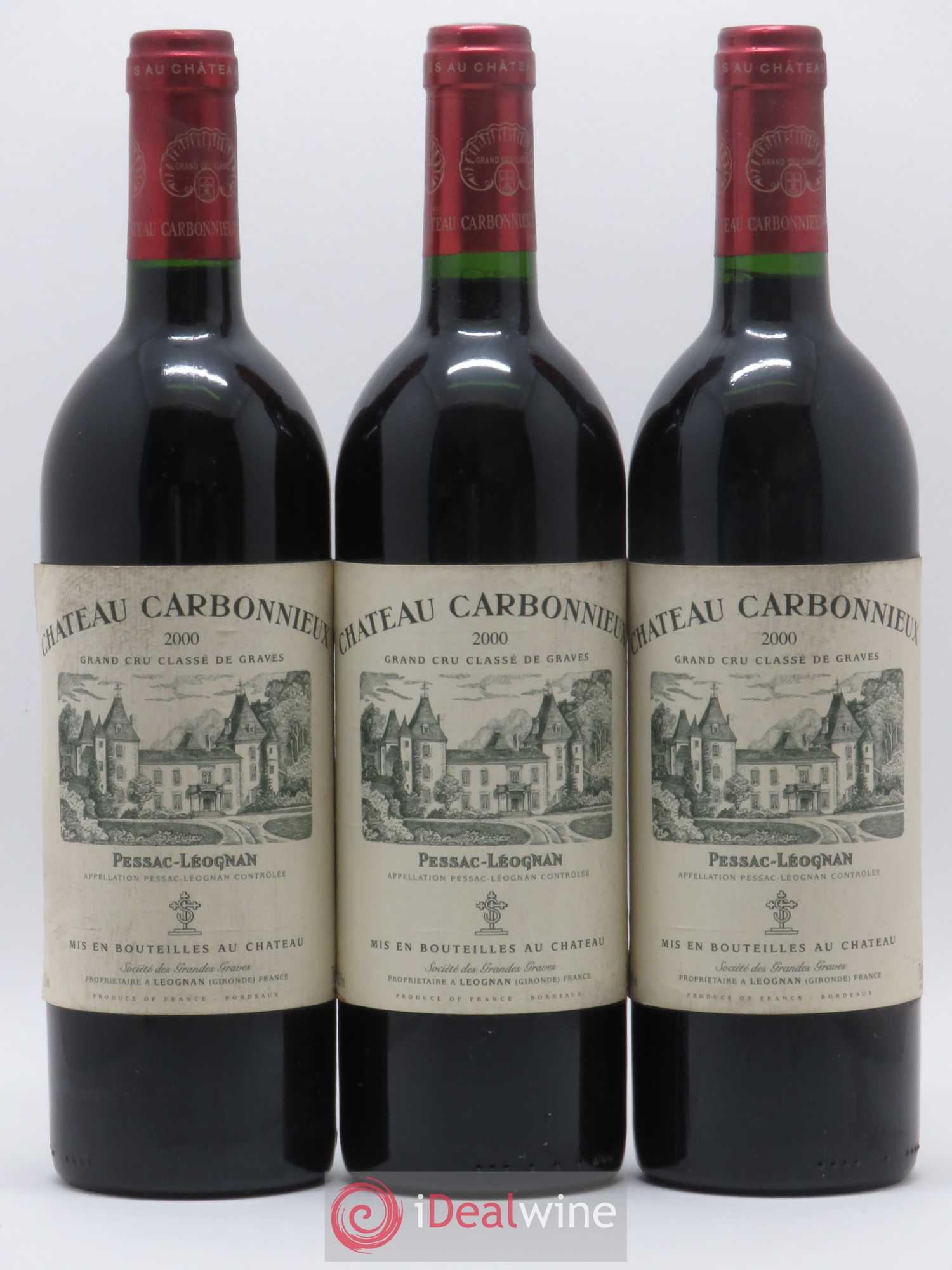 Château Carbonnieux Cru Classé de Graves 2000 - Lot de 3 bouteilles - 0
