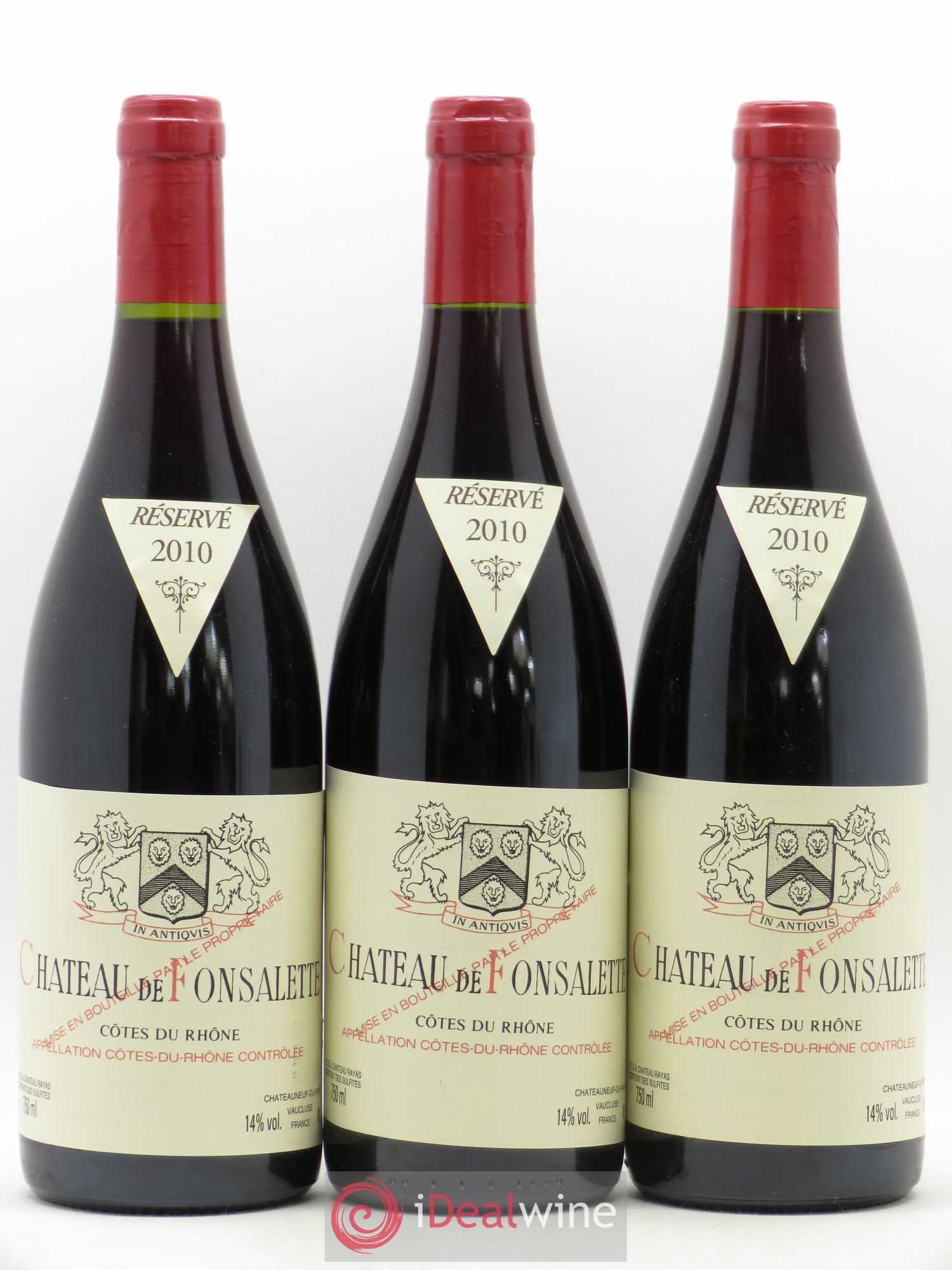 Côtes-du-Rhône Château de Fonsalette Emmanuel Reynaud 2010 - Lot de 3 bouteilles - 0
