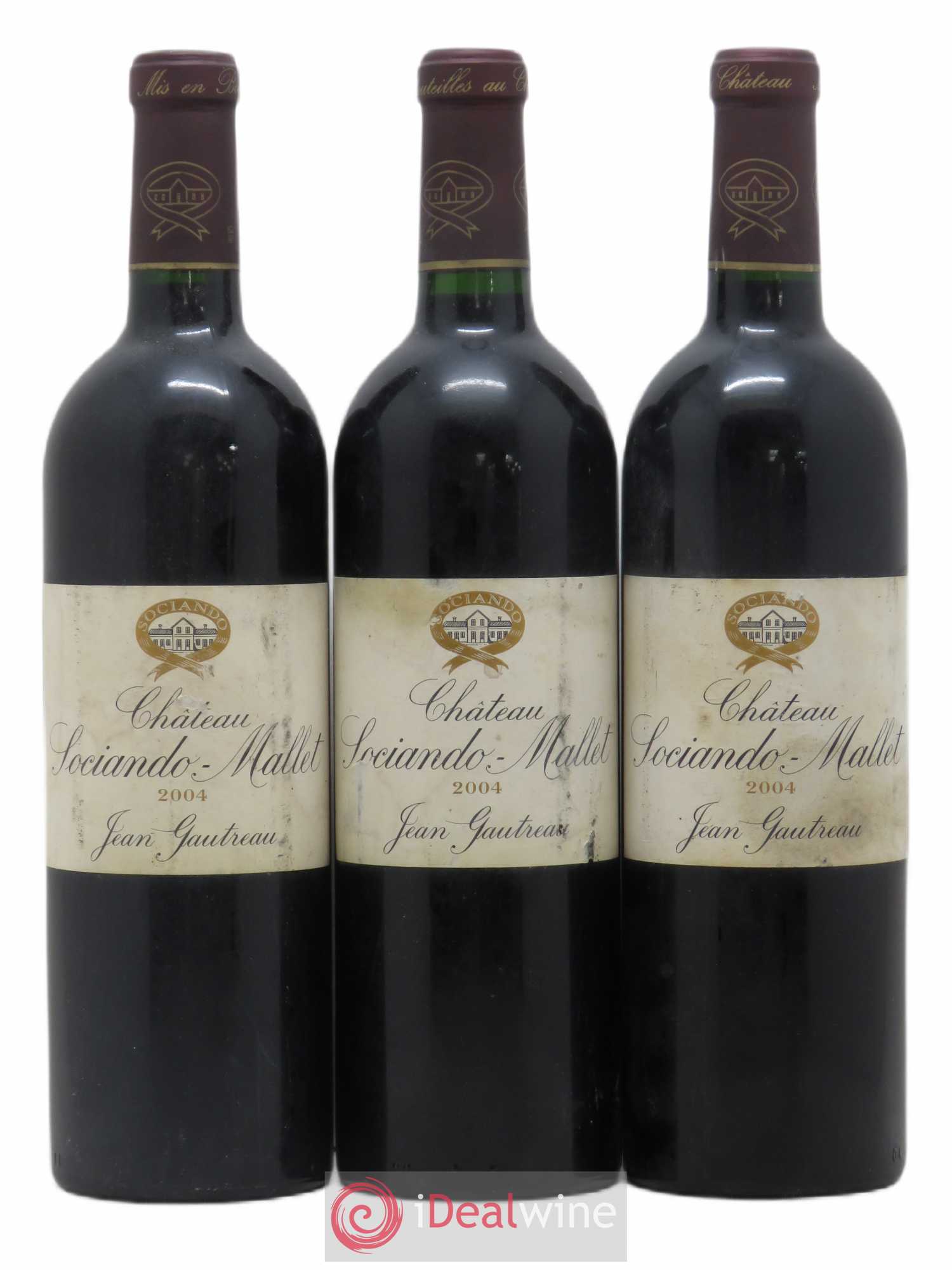 Château Sociando Mallet 2004 - Lot de 3 bouteilles - 0