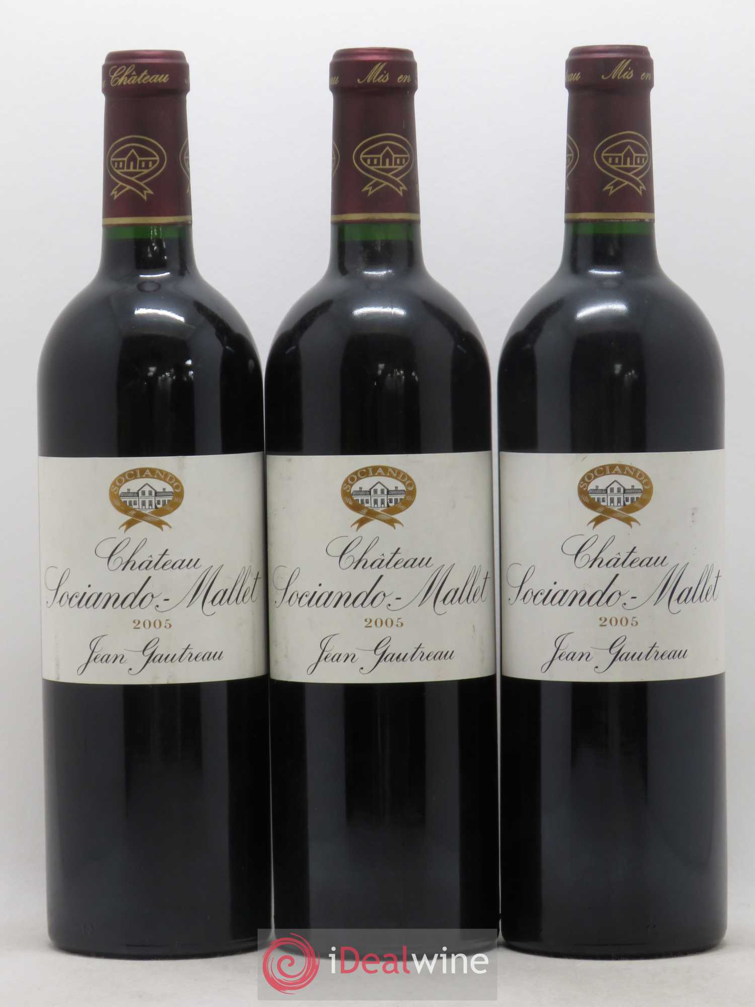 Château Sociando Mallet 2005 - Lot de 3 bouteilles - 0