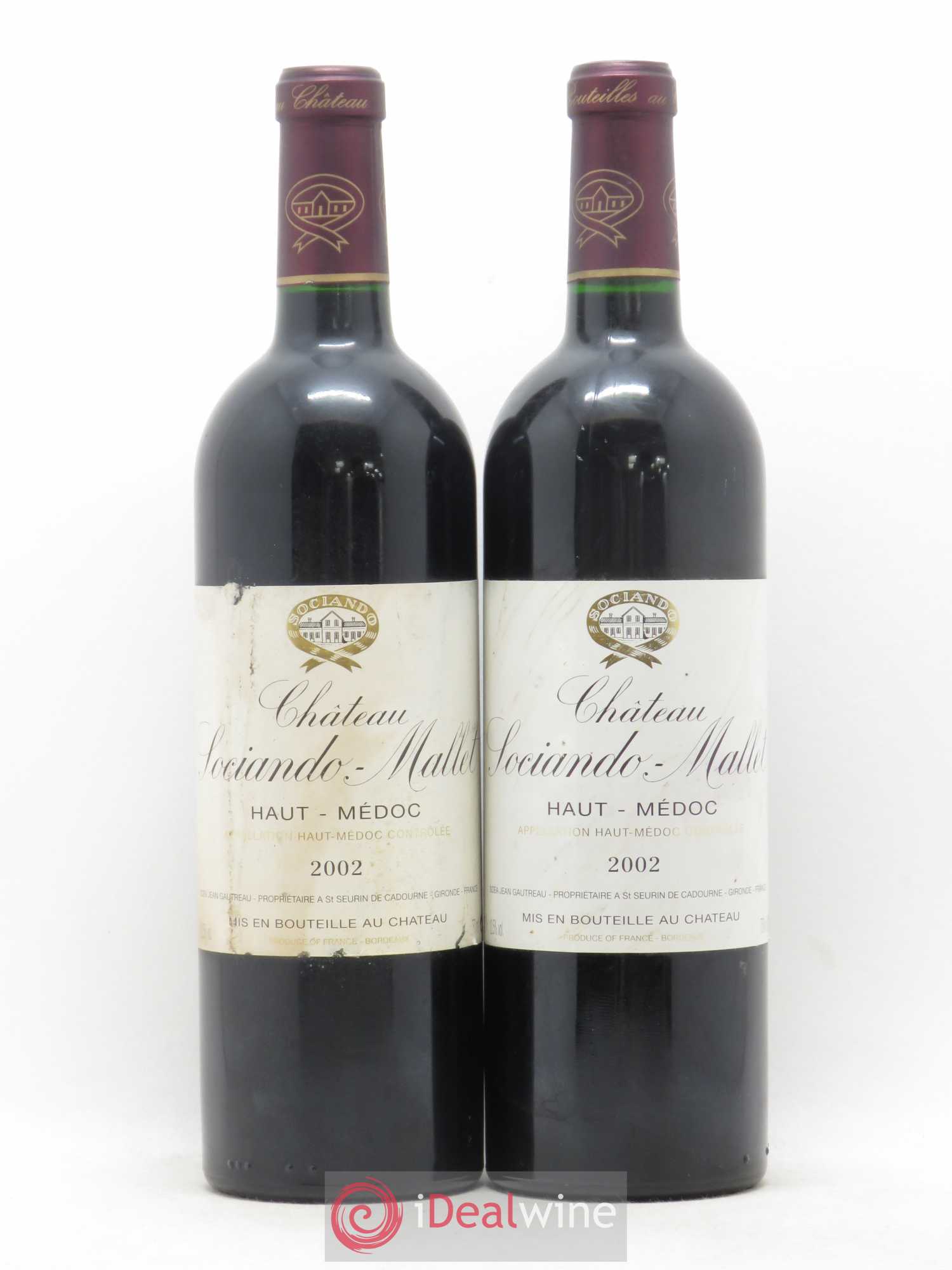 Château Sociando Mallet 2002 - Lot de 2 bouteilles - 0