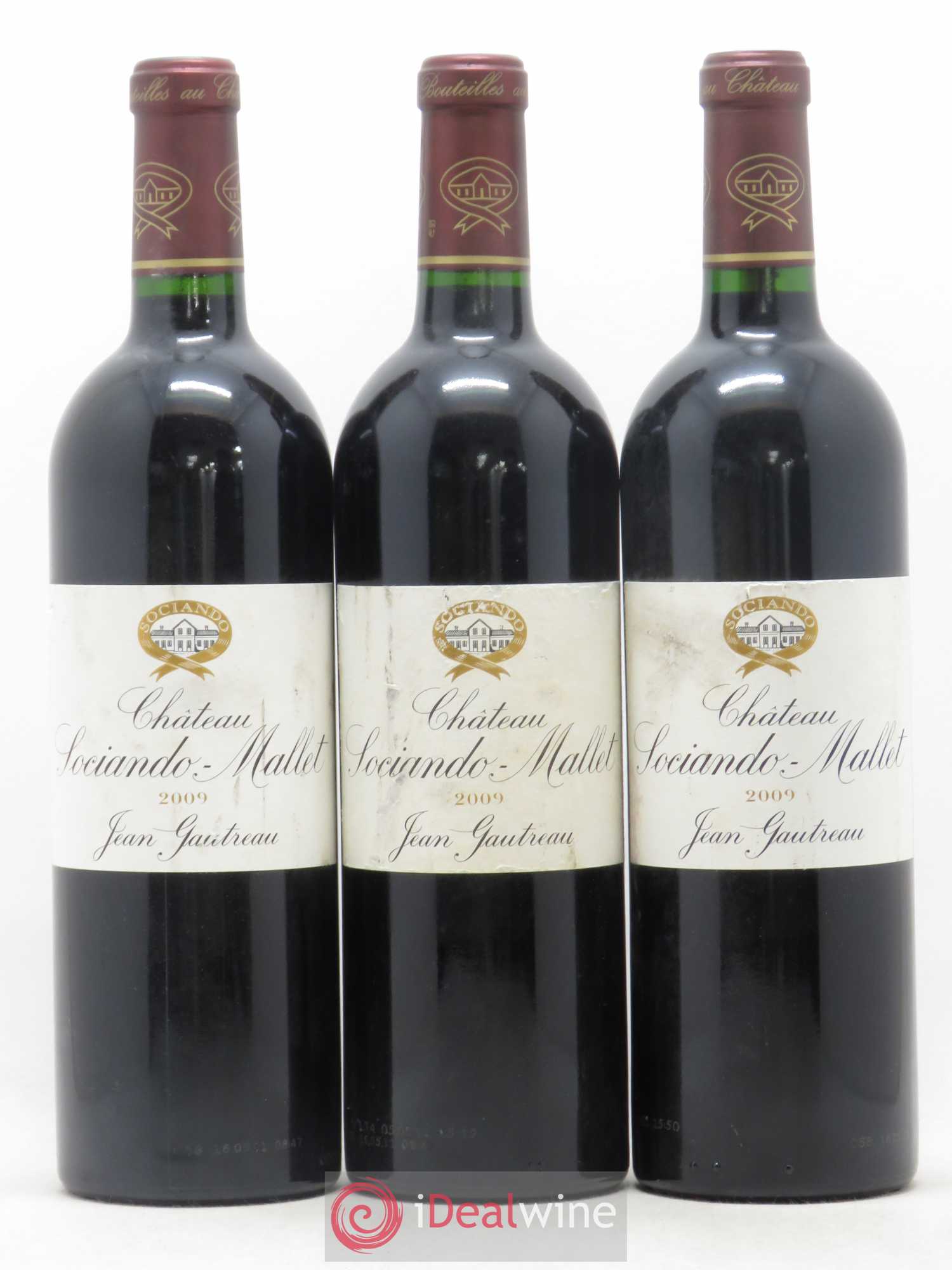 Château Sociando Mallet 2009 - Lot de 3 bouteilles - 0