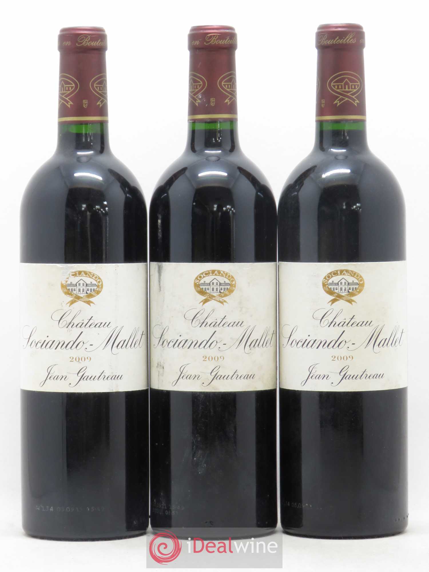 Château Sociando Mallet 2009 - Lot de 3 bouteilles - 0