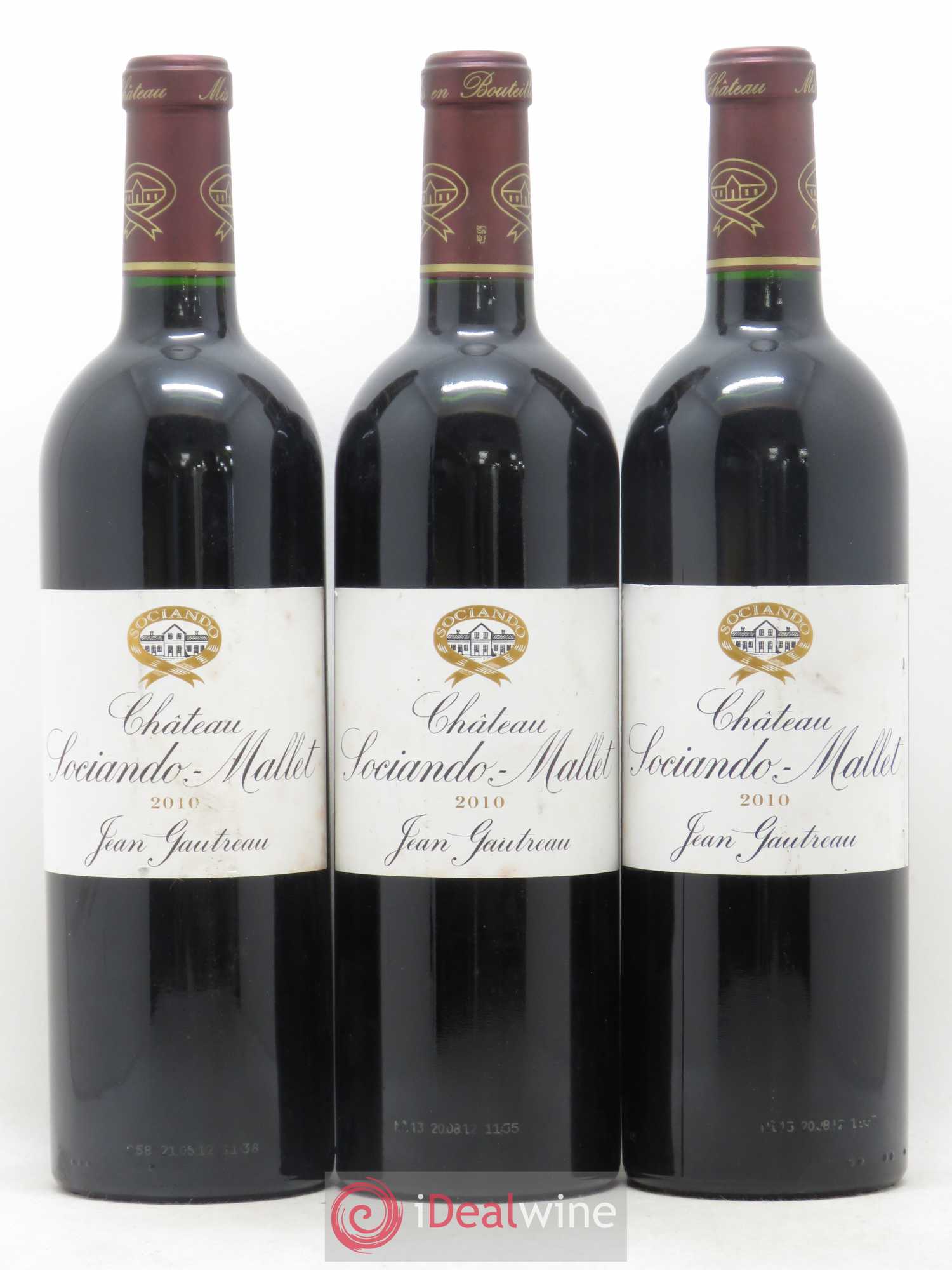 Château Sociando Mallet 2010 - Lot de 3 bouteilles - 0
