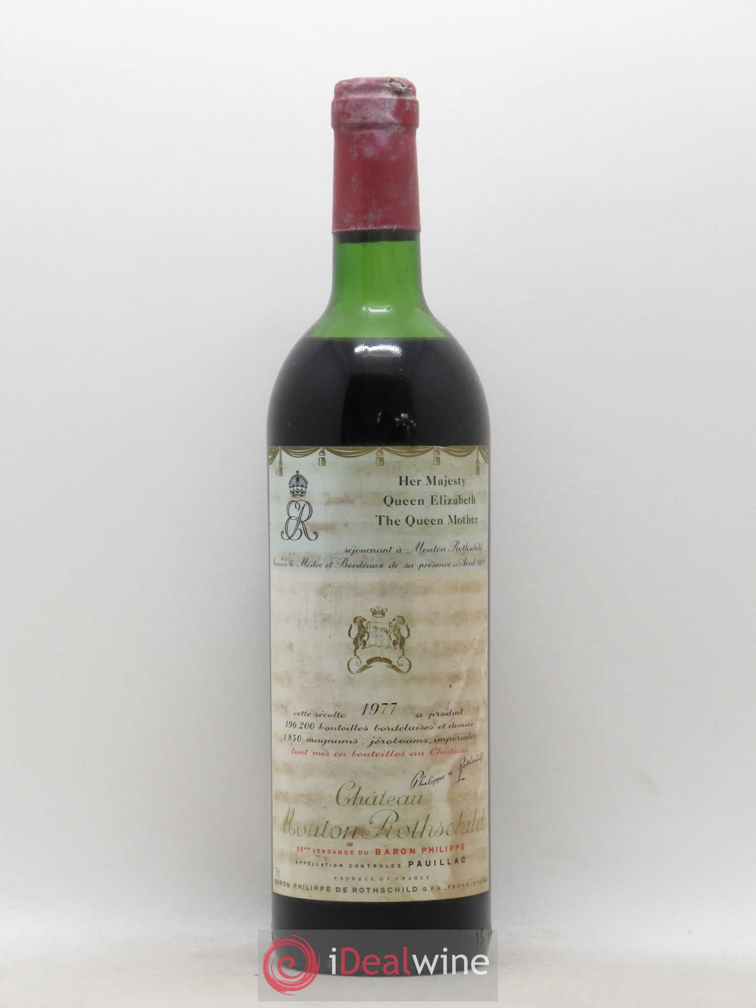 Château Mouton Rothschild 1er Grand Cru Classé 1977 - Lot de 1 bouteille - 0