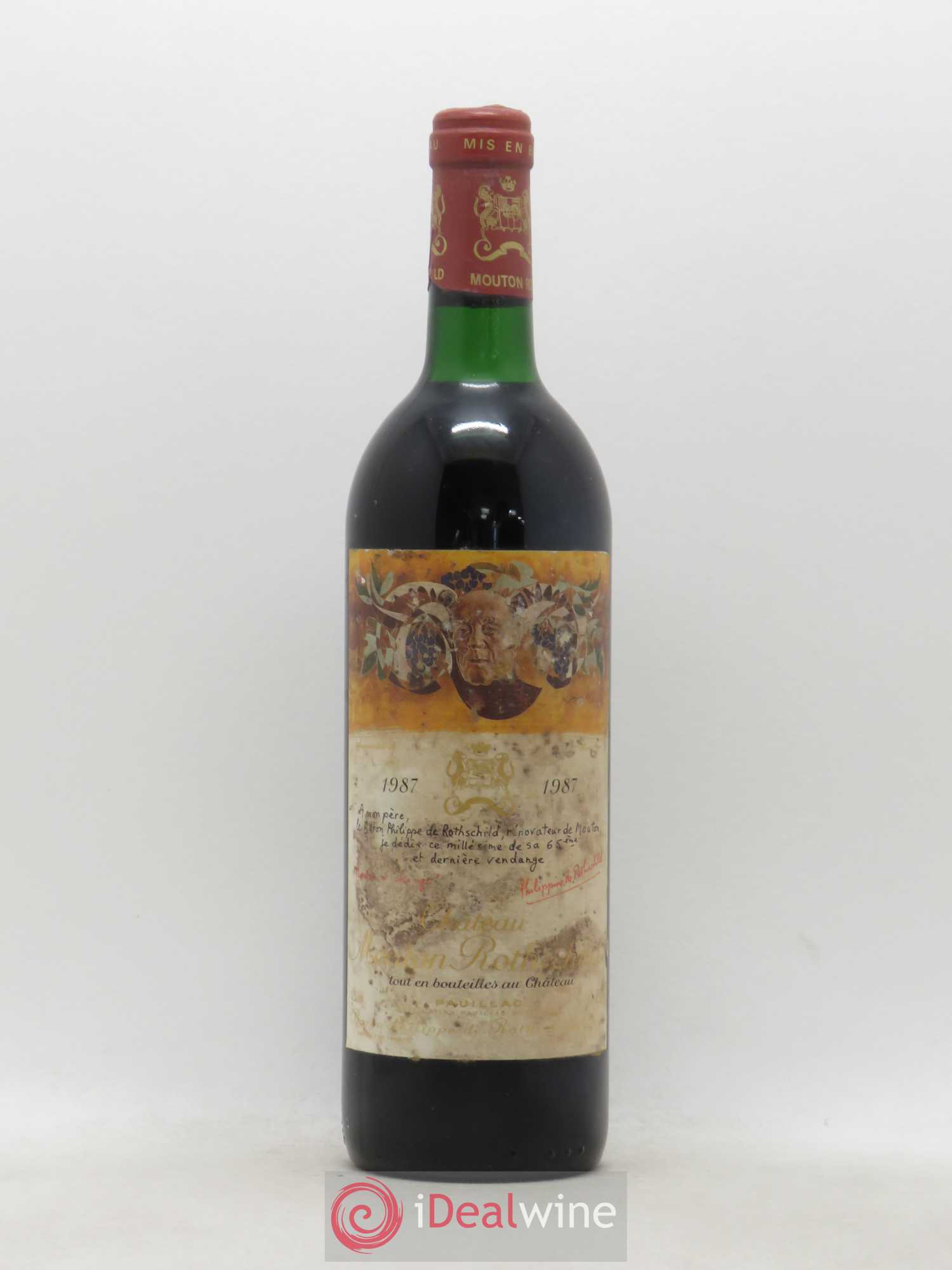 Château Mouton Rothschild 1er Grand Cru Classé 1987 - Lot de 1 bouteille - 0